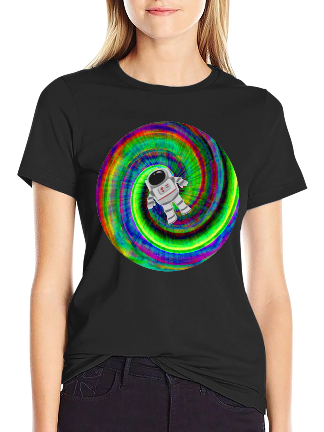 Astronaut Tie-Dye Swirl Graphic T-Shirt