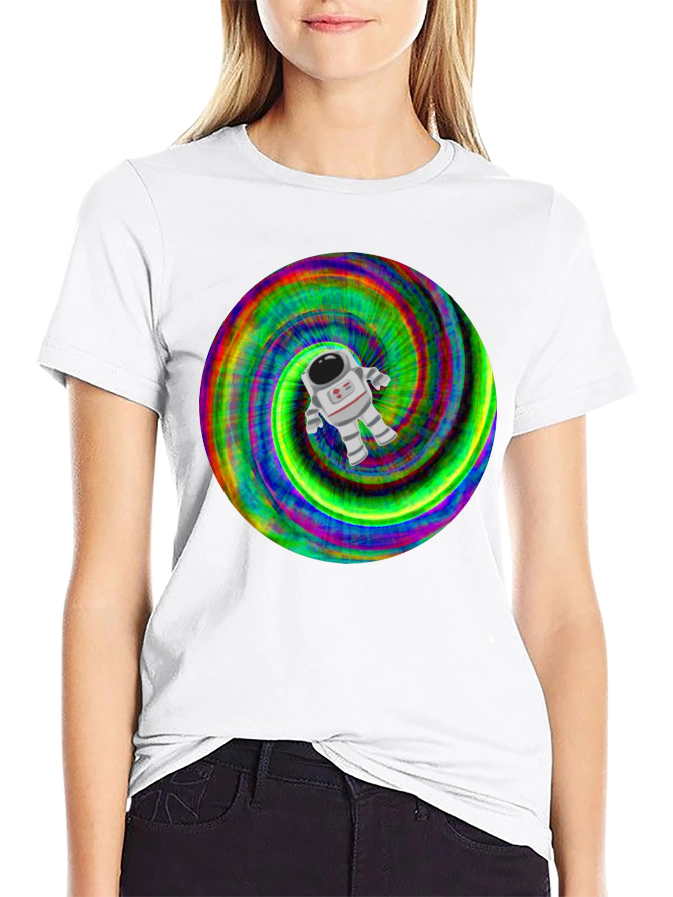 Astronaut Tie-Dye Swirl Graphic T-Shirt