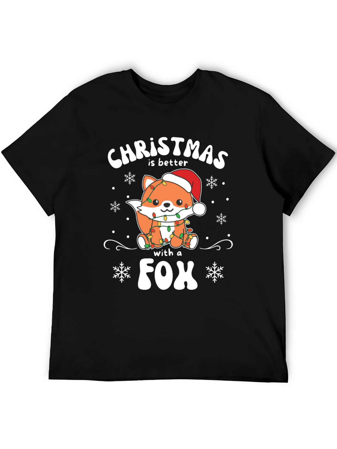 Christmas Fox T-Shirt - Holiday Graphic Tee