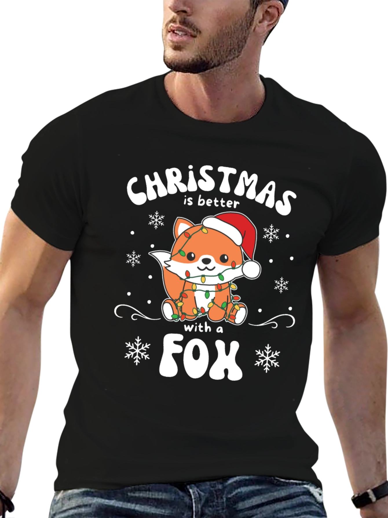 Christmas Fox T-Shirt - Holiday Graphic Tee