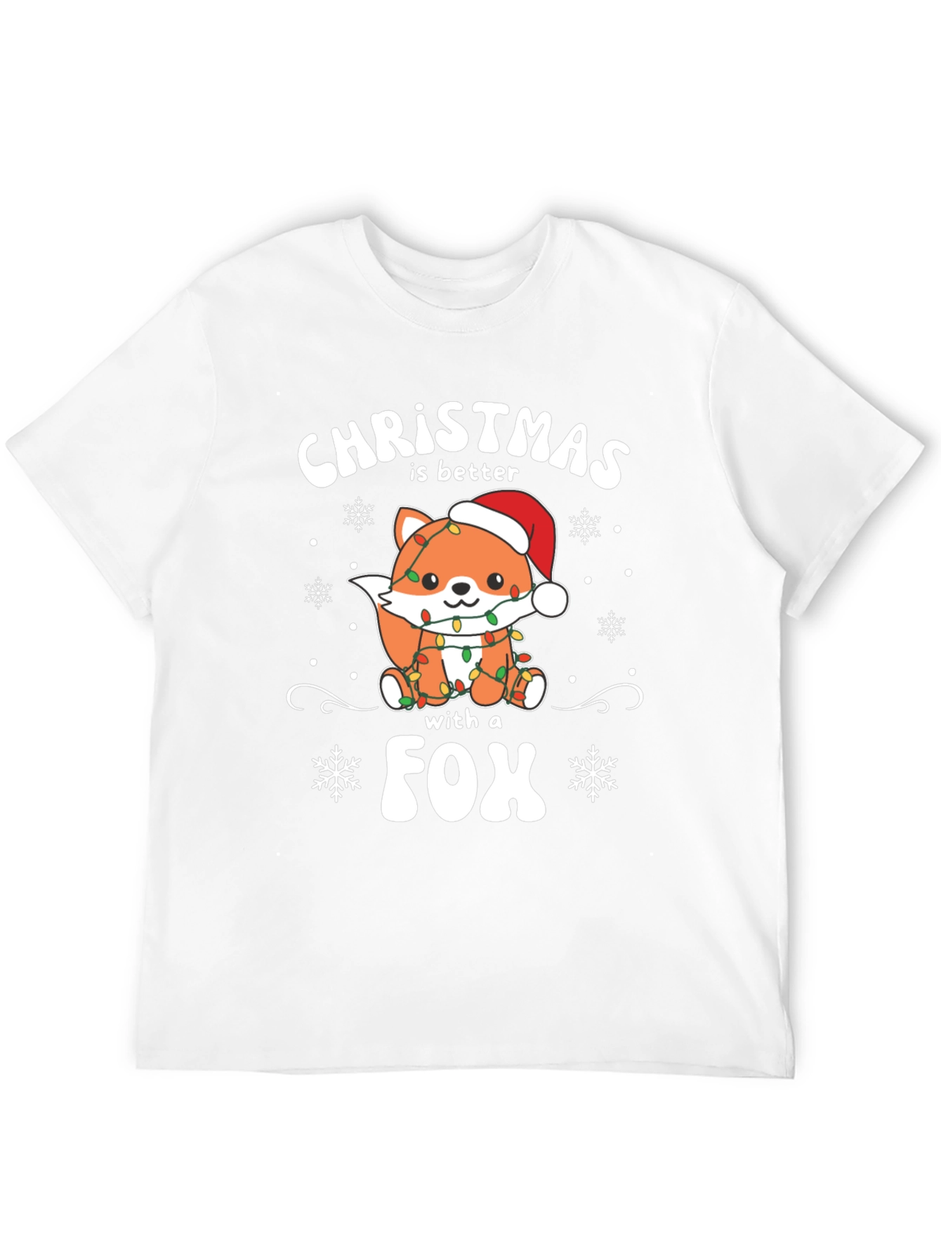 Christmas Fox T-Shirt - Holiday Graphic Tee