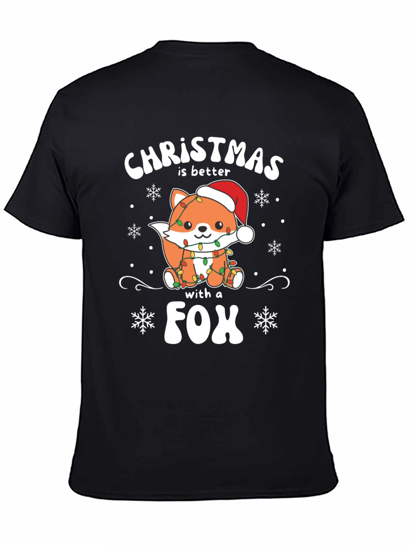 Christmas Fox T-Shirt - Holiday Graphic Tee