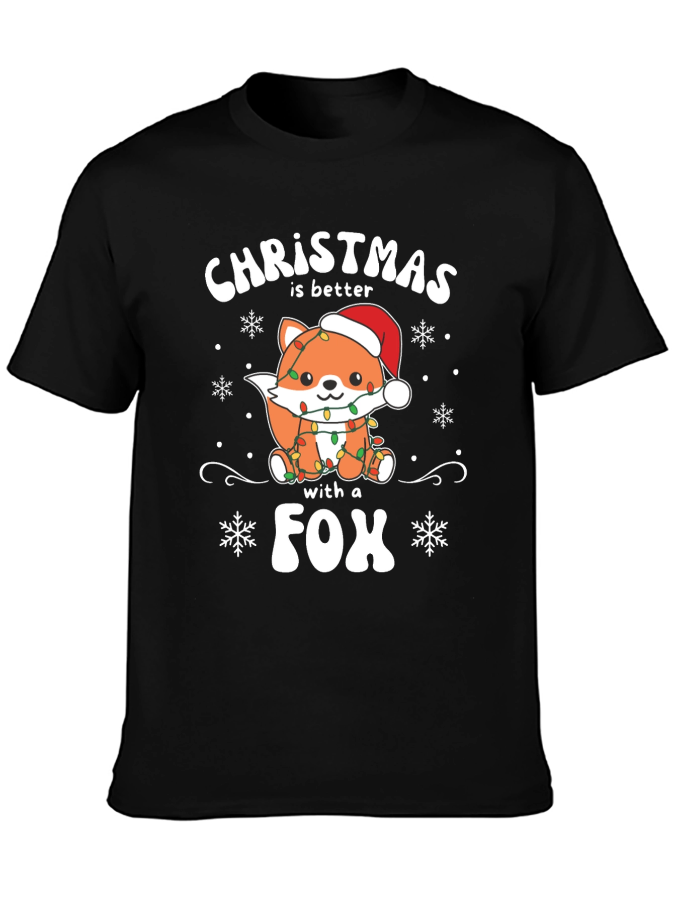 Christmas Fox T-Shirt - Holiday Graphic Tee