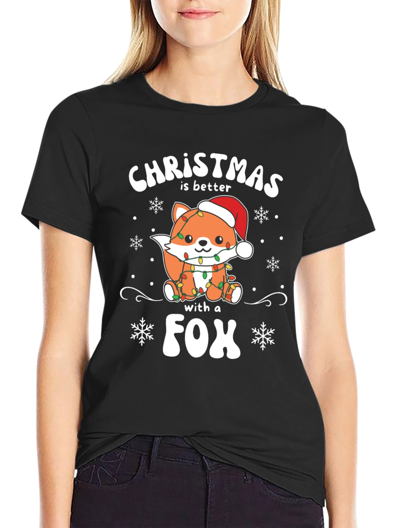 Christmas Fox T-Shirt - Holiday Graphic Tee