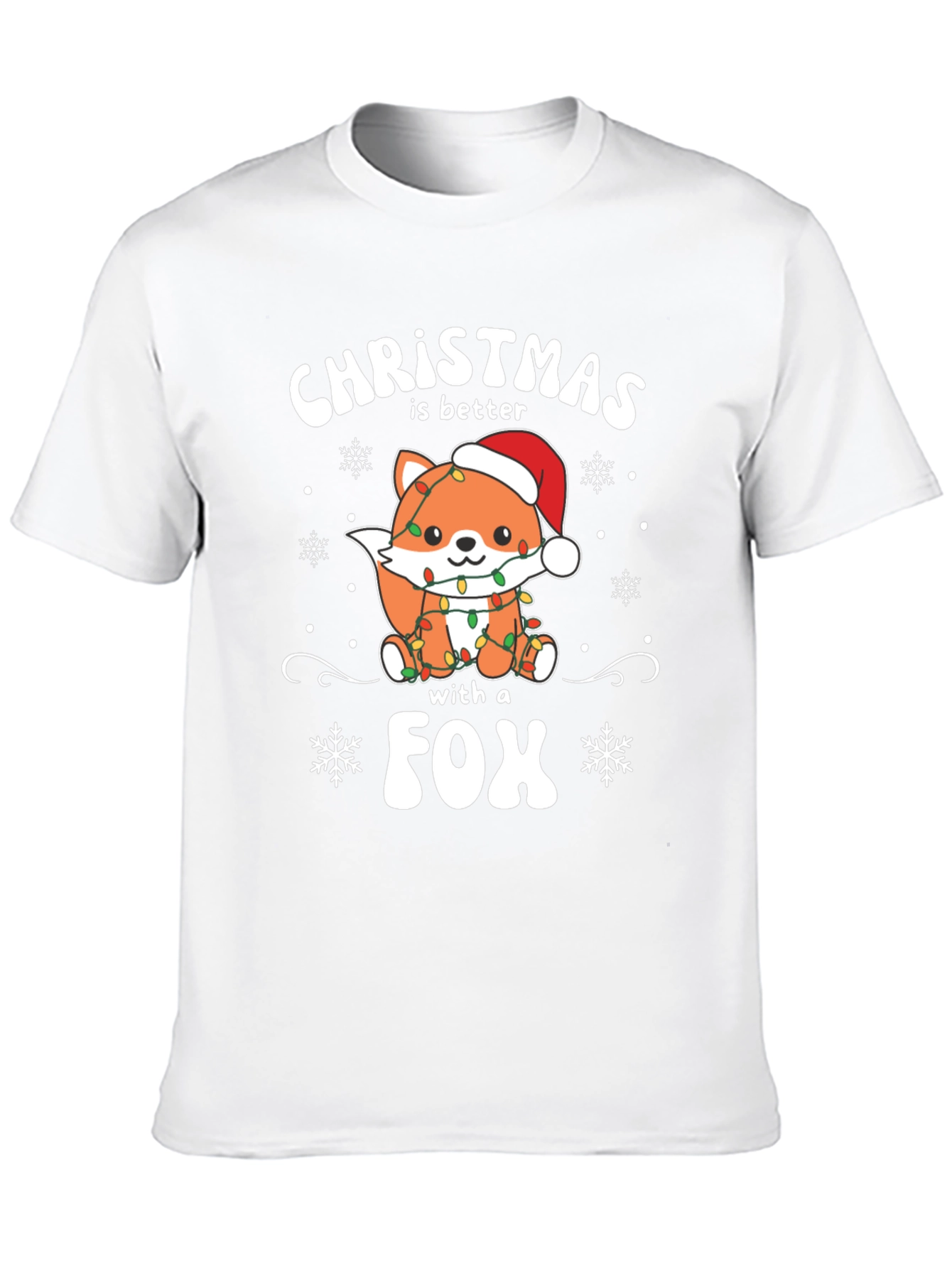 Christmas Fox T-Shirt - Holiday Graphic Tee