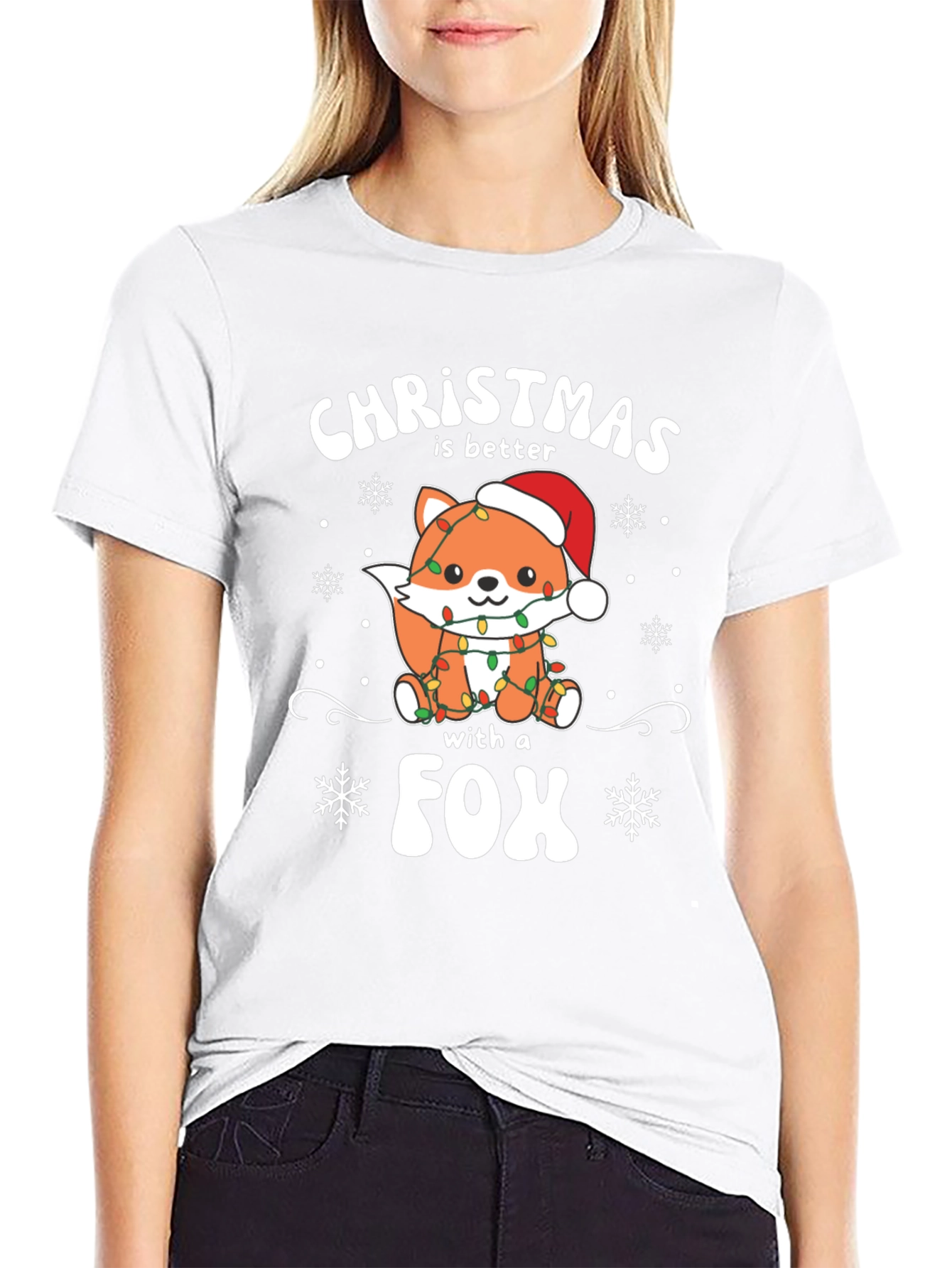 Christmas Fox T-Shirt - Holiday Graphic Tee