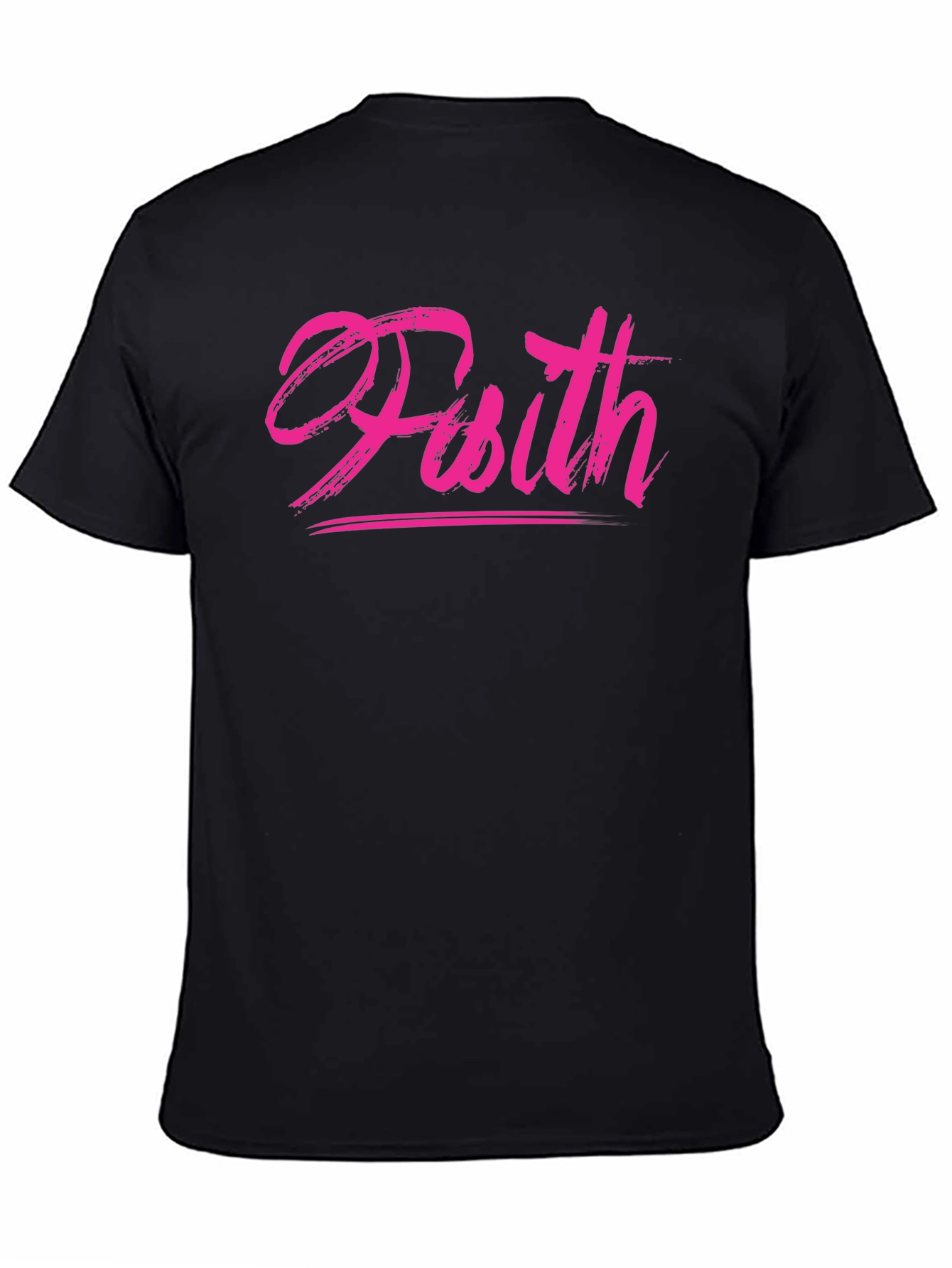 Faith Brush Script Black T-Shirt