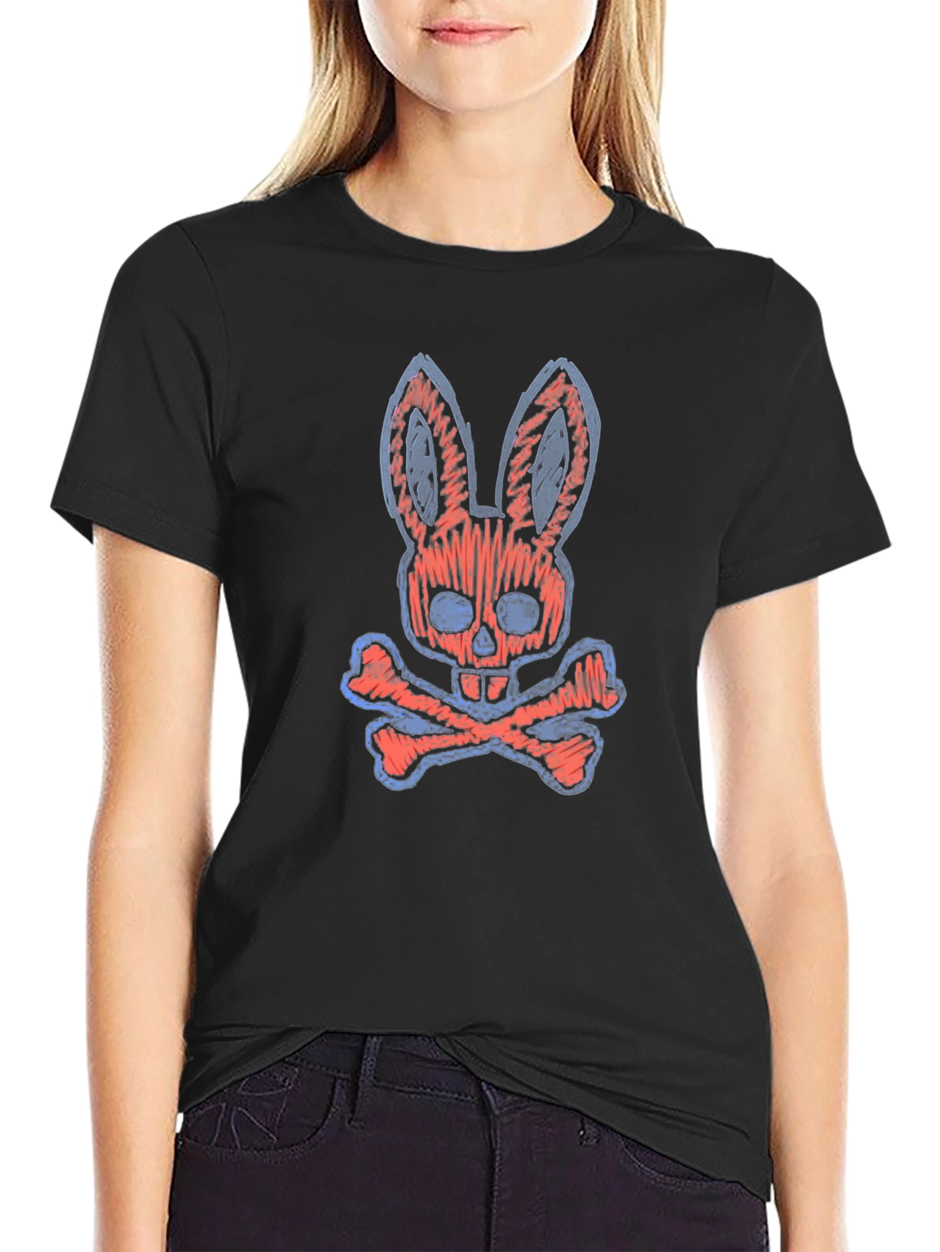 Playboy Bunny Skull Bones Graphic Tee