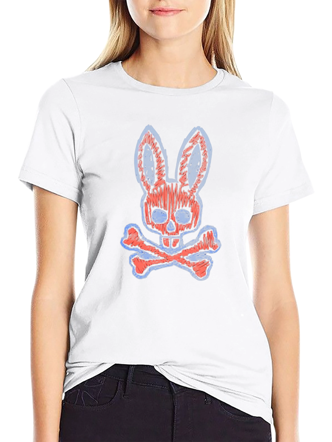 Playboy Bunny Skull Bones Graphic Tee
