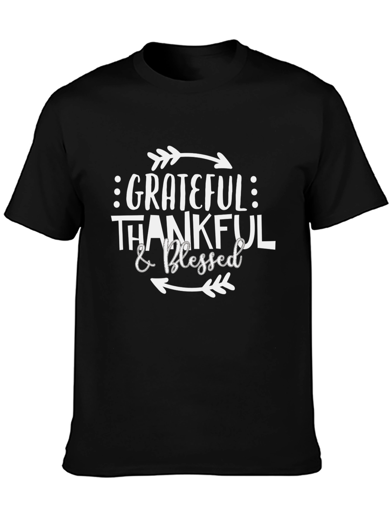 Grateful Thankful & Blessed Graphic Tee - Black