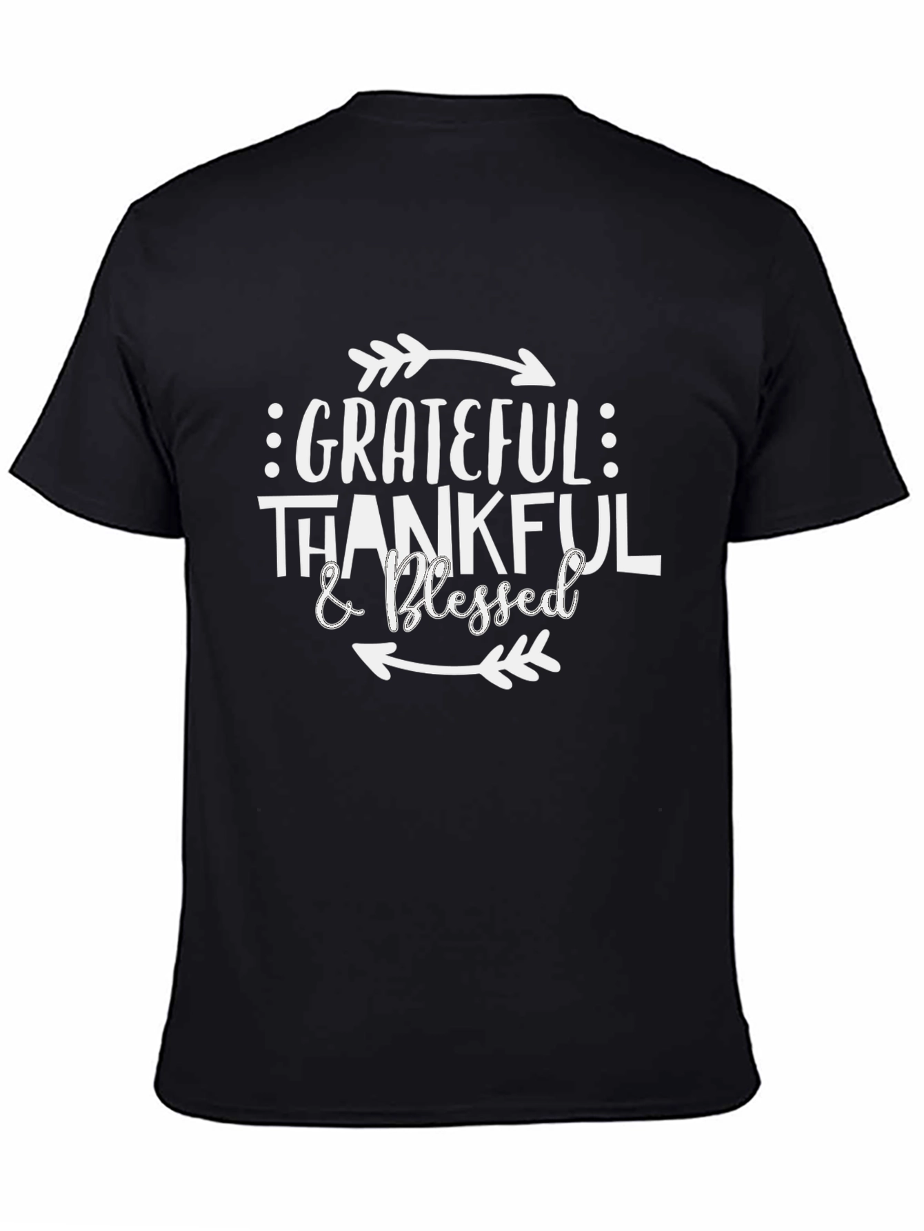 Grateful Thankful & Blessed Graphic Tee - Black