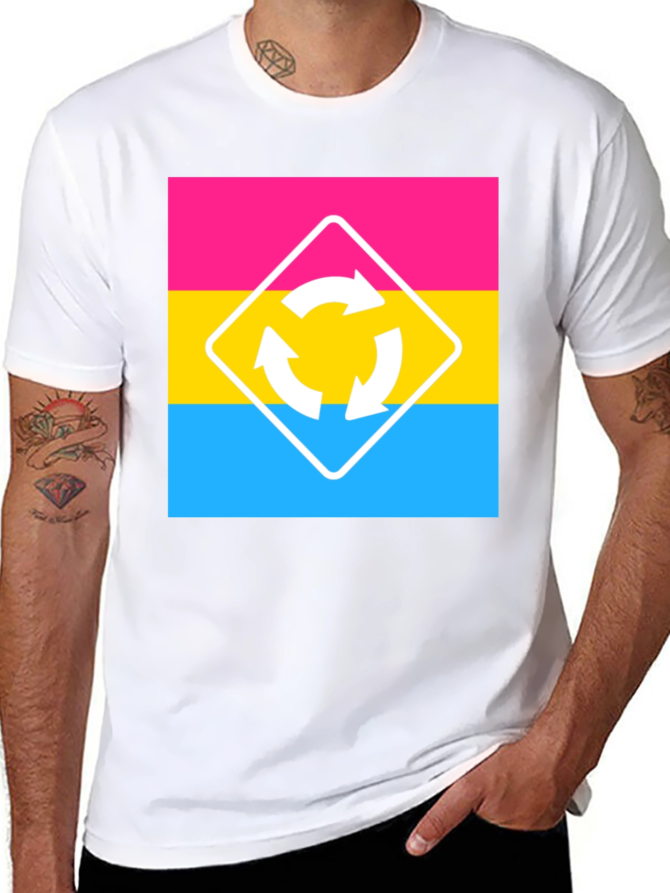 Pansexual Pride T-Shirt - Roundabout Sign