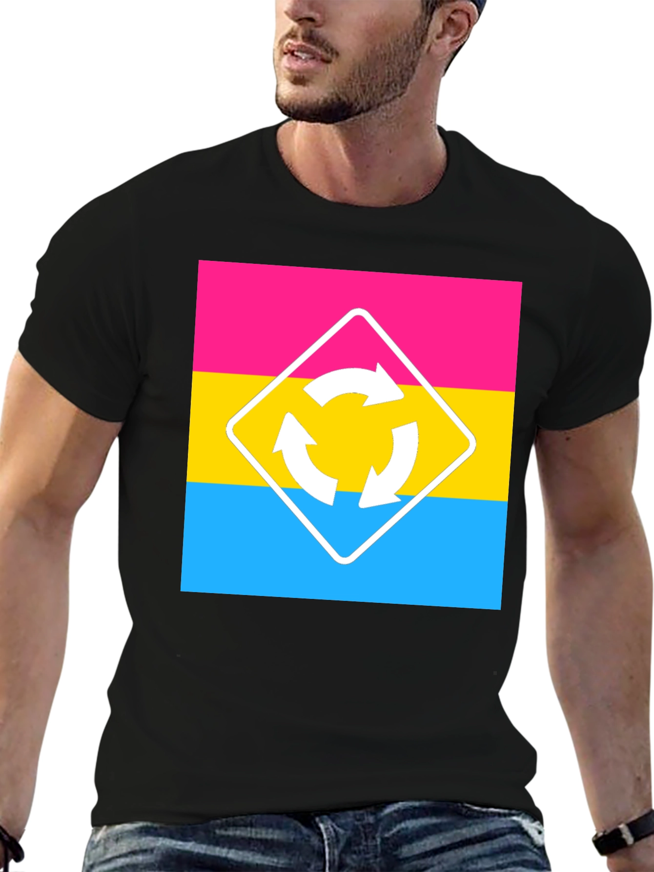 Pansexual Pride T-Shirt - Roundabout Sign