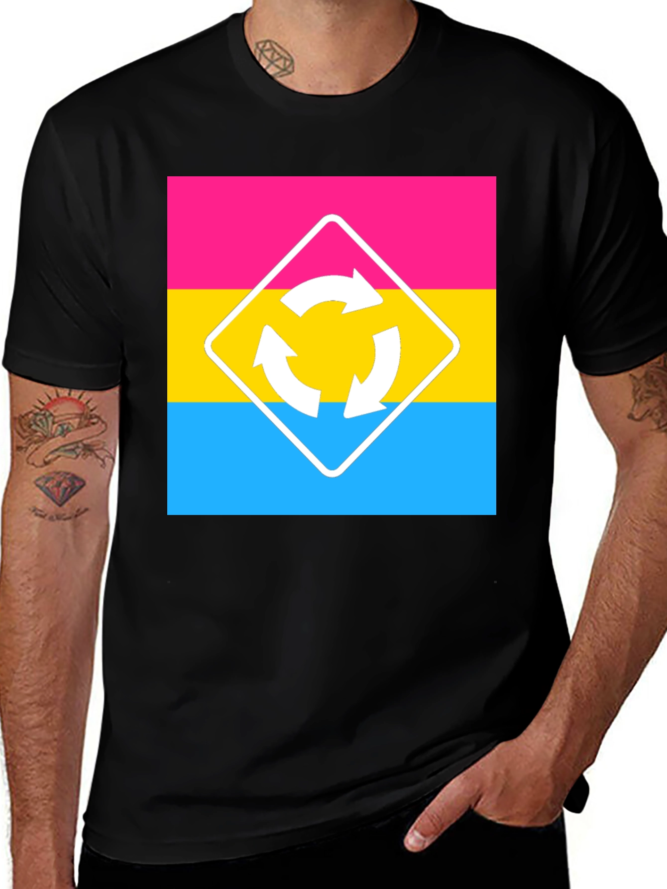 Pansexual Pride T-Shirt - Roundabout Sign