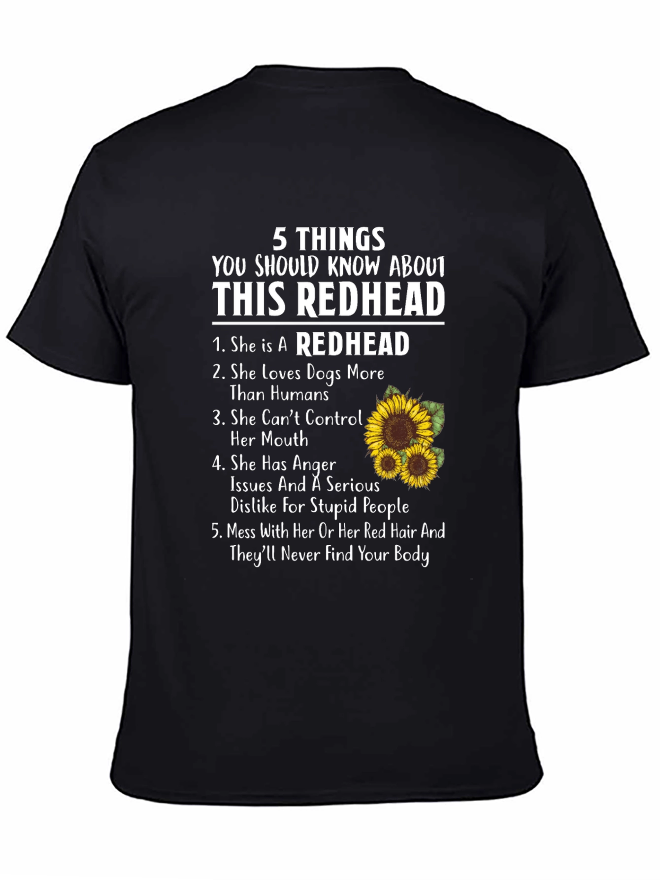 5 Things Redhead T-Shirt - Sassy & Funny