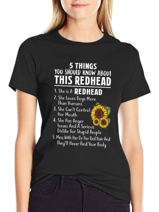 5 Things Redhead T-Shirt - Sassy & Funny