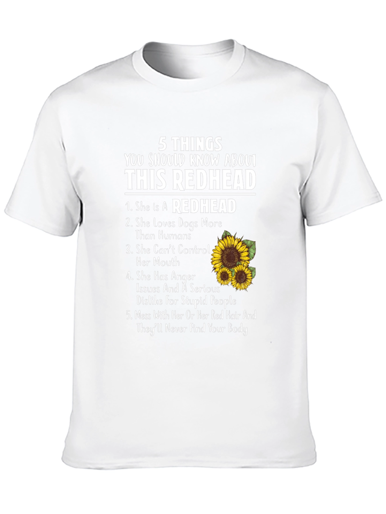 5 Things Redhead T-Shirt - Sassy & Funny
