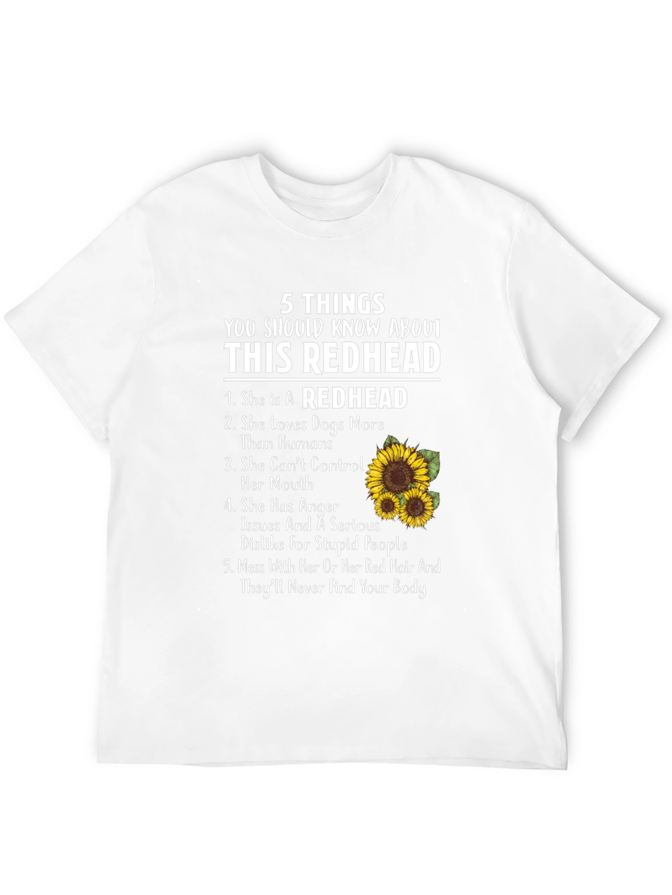 5 Things Redhead T-Shirt - Sassy & Funny