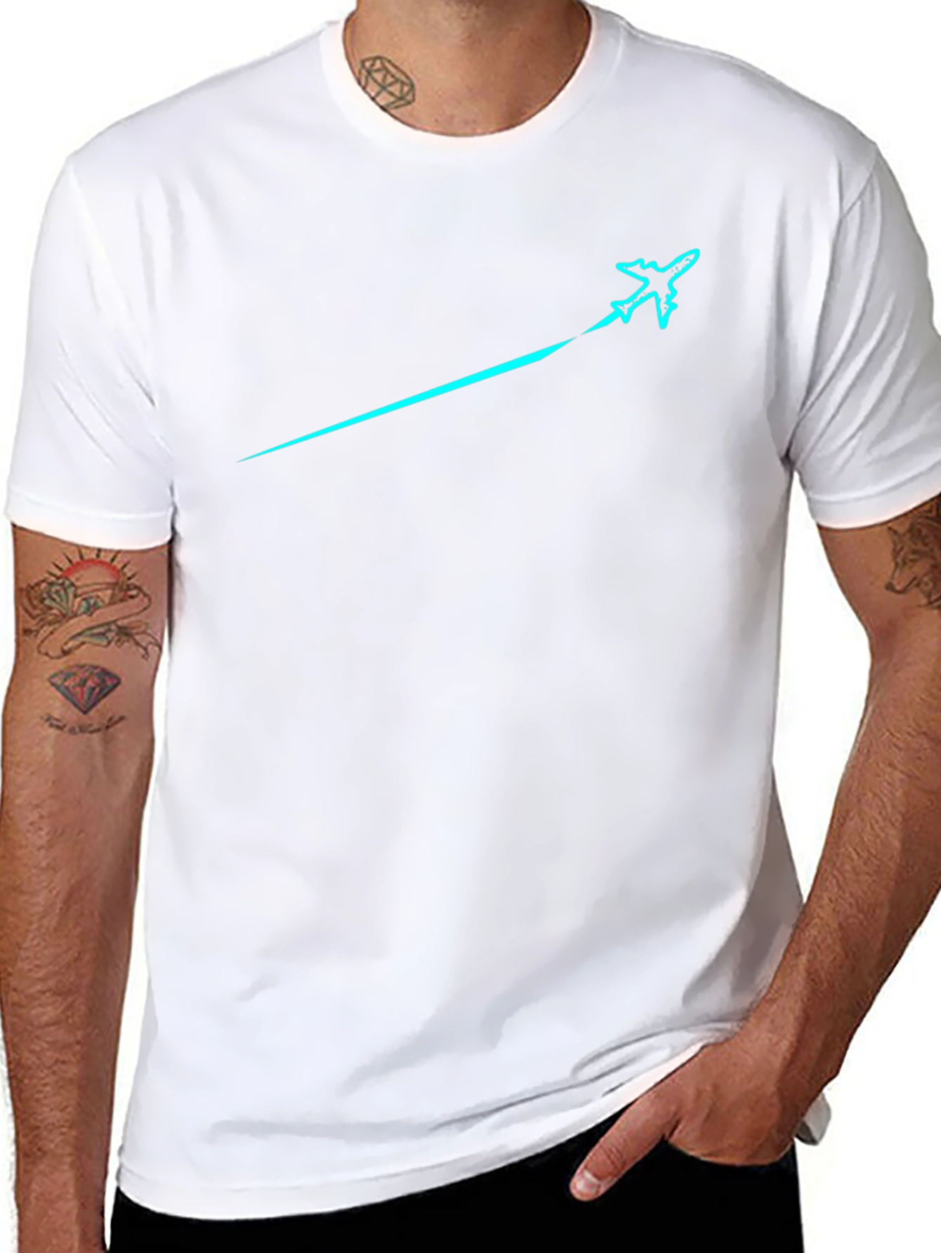 Airplane Trail Graphic Tee - Black