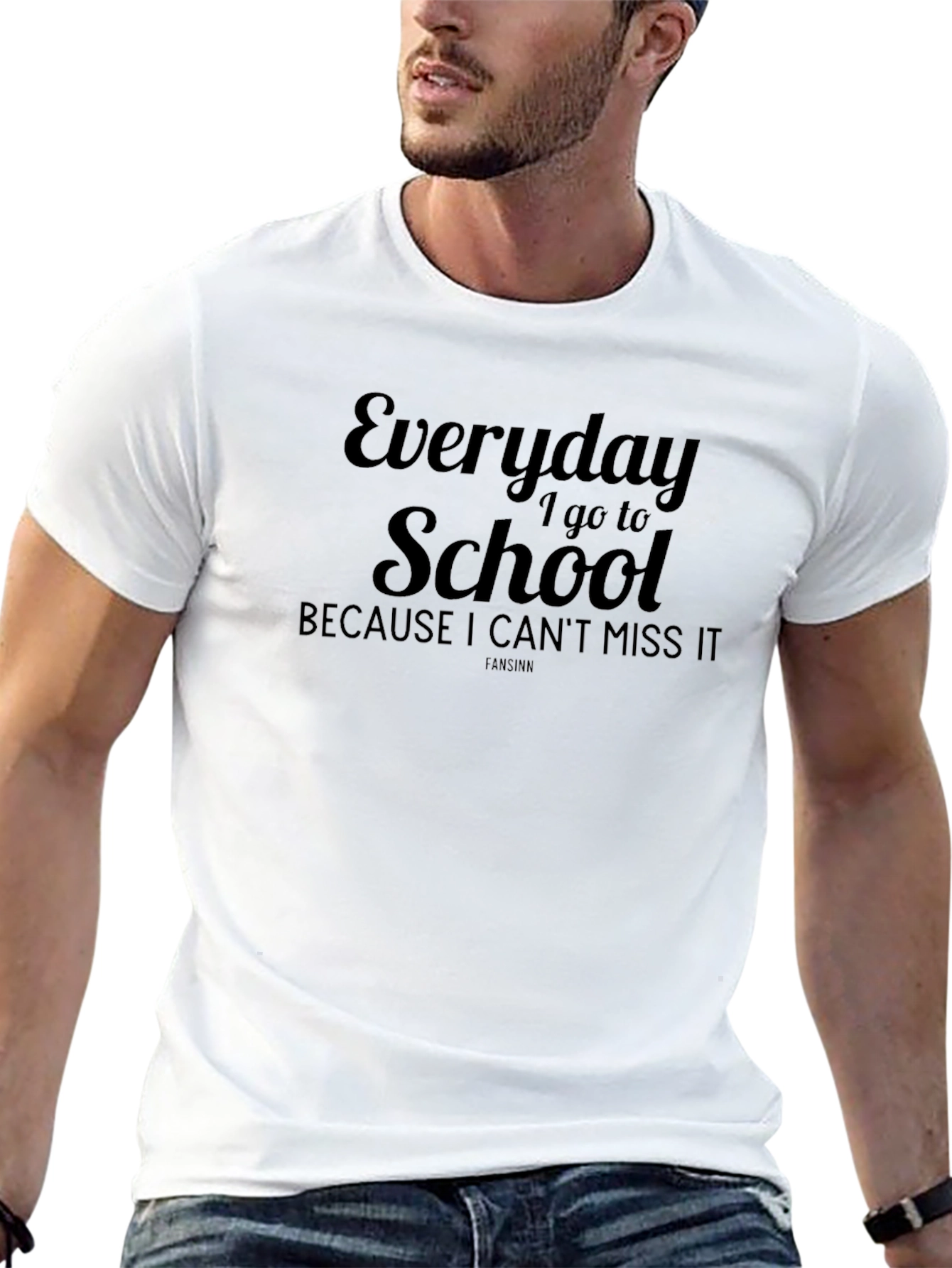 Everyday I Go To School Black Graphic Tee