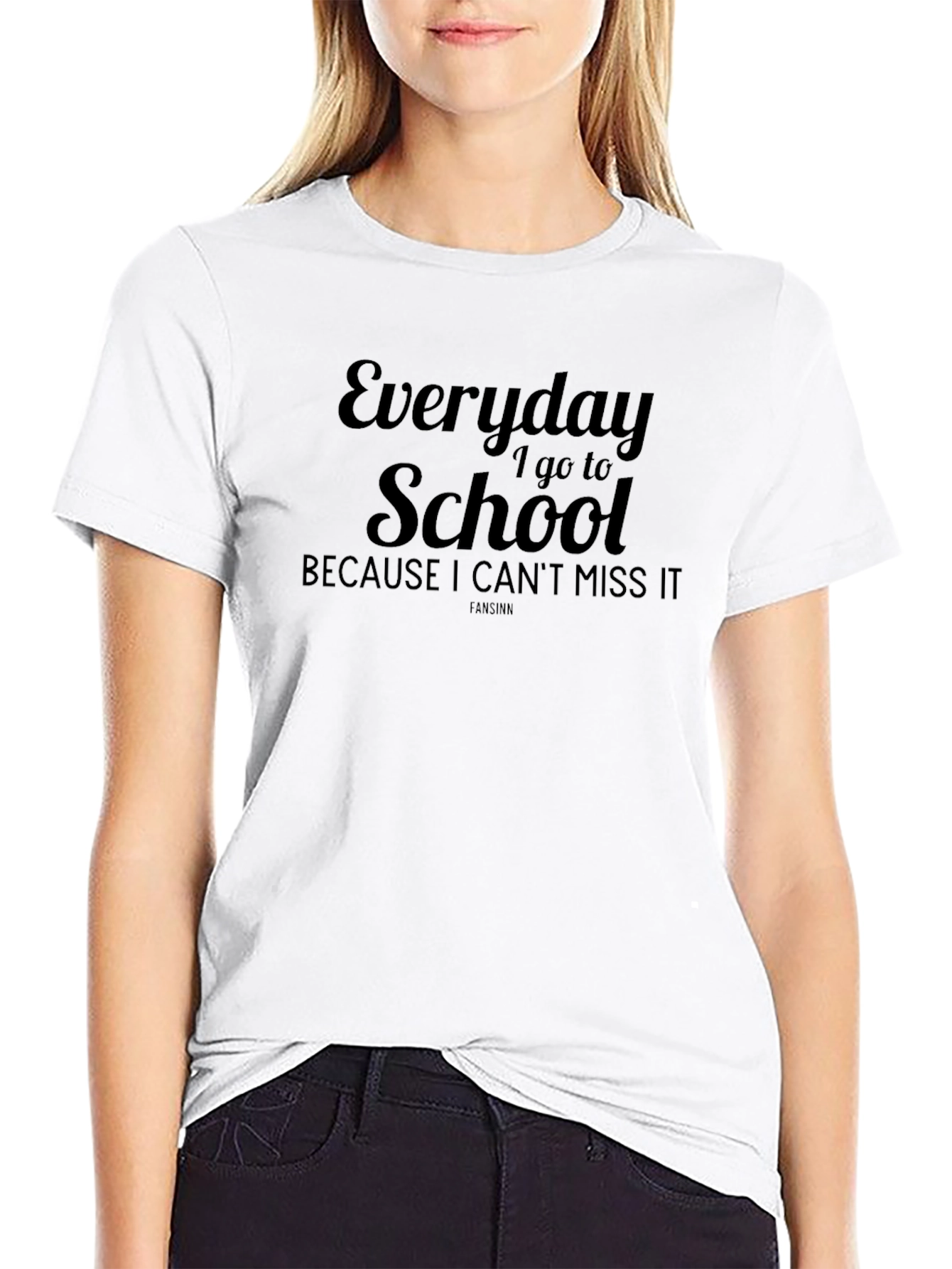 Everyday I Go To School Black Graphic Tee
