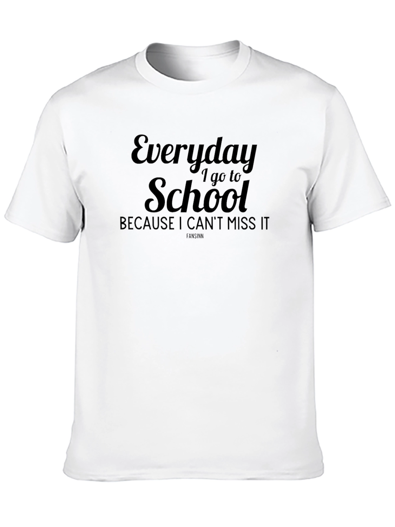 Everyday I Go To School Black Graphic Tee