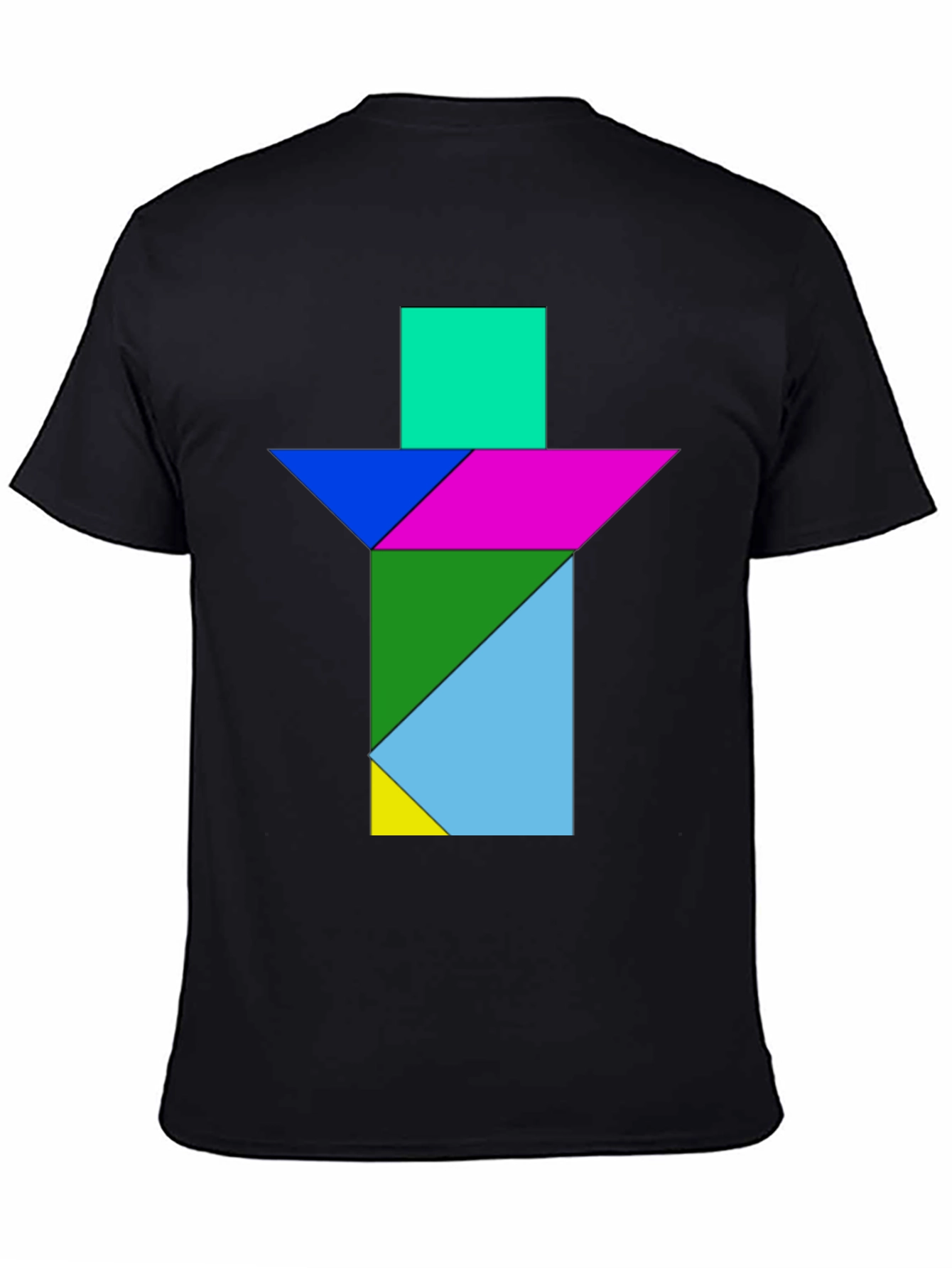 Geometric Tangram T-Shirt - Abstract Puzzle Design