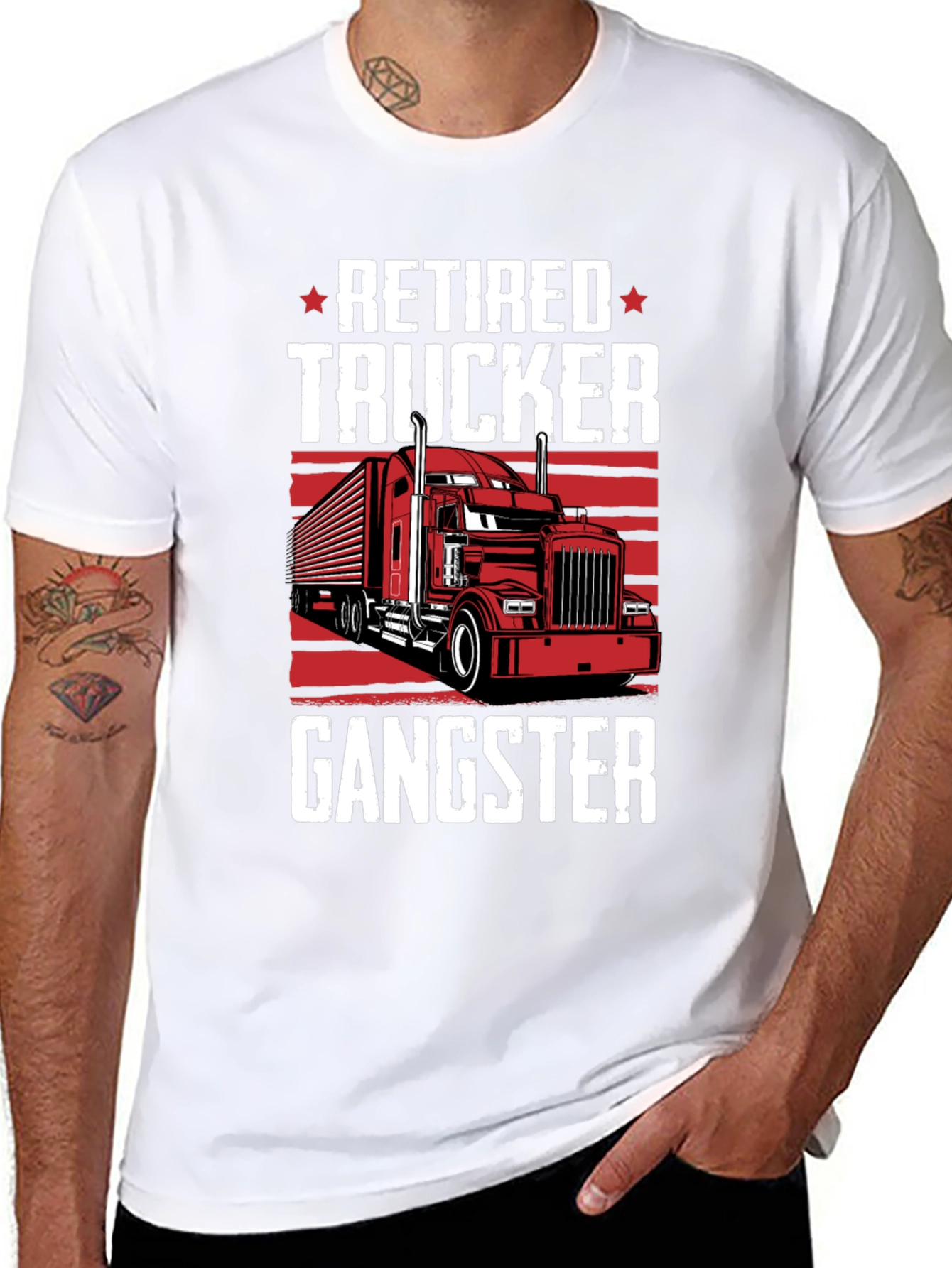 Retired Trucker Gangster Graphic T-Shirt