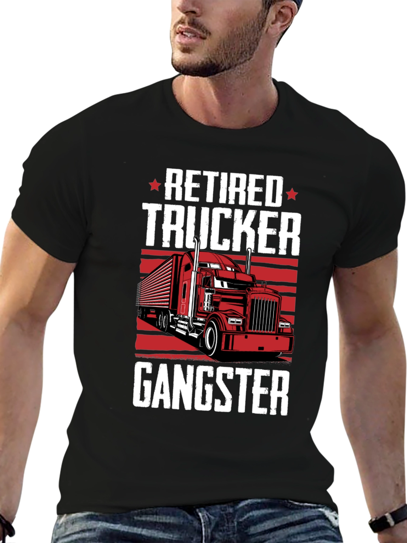 Retired Trucker Gangster Graphic T-Shirt