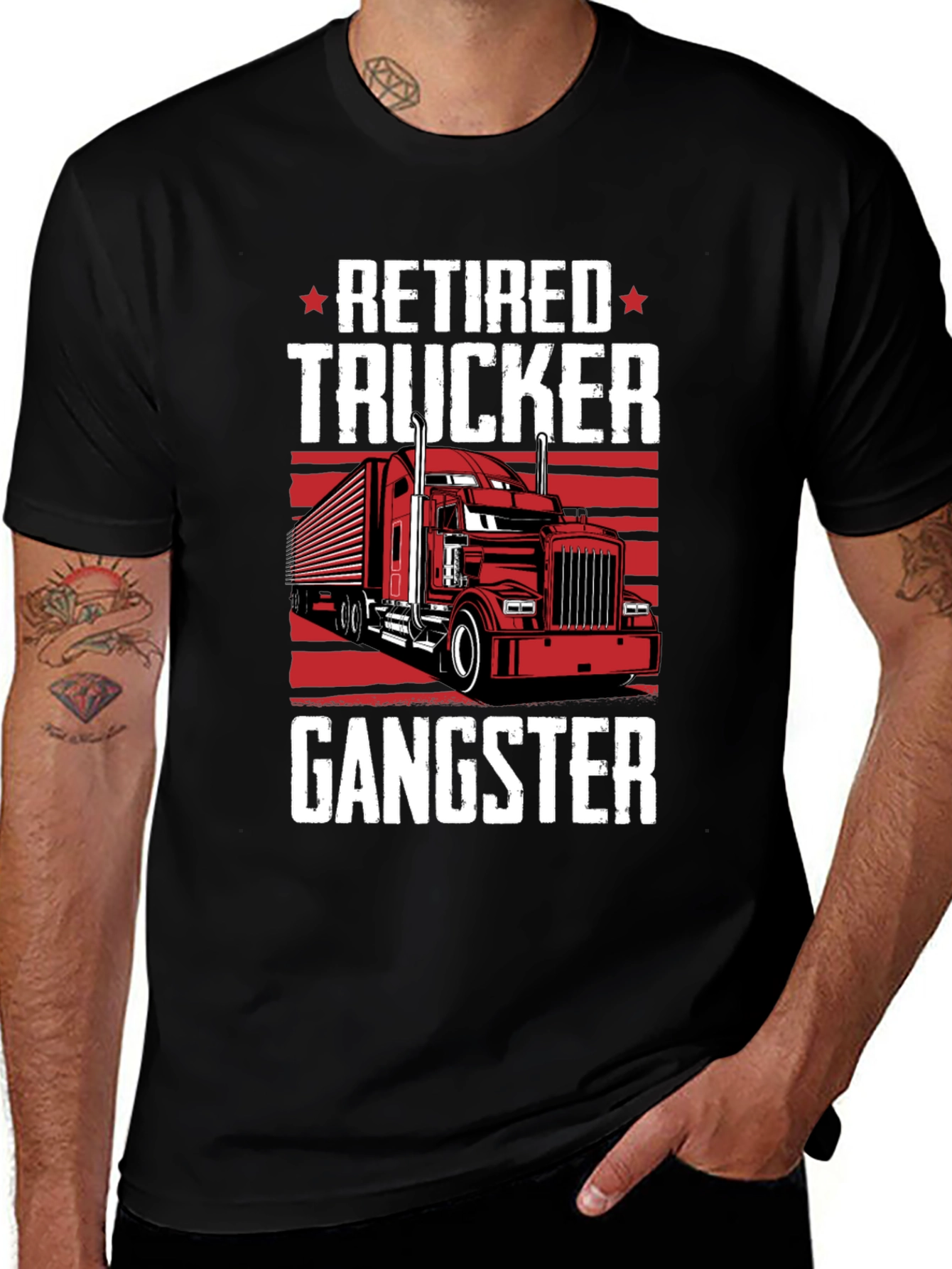 Retired Trucker Gangster Graphic T-Shirt