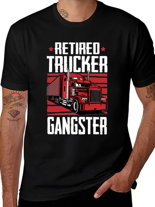 Retired Trucker Gangster Graphic T-Shirt