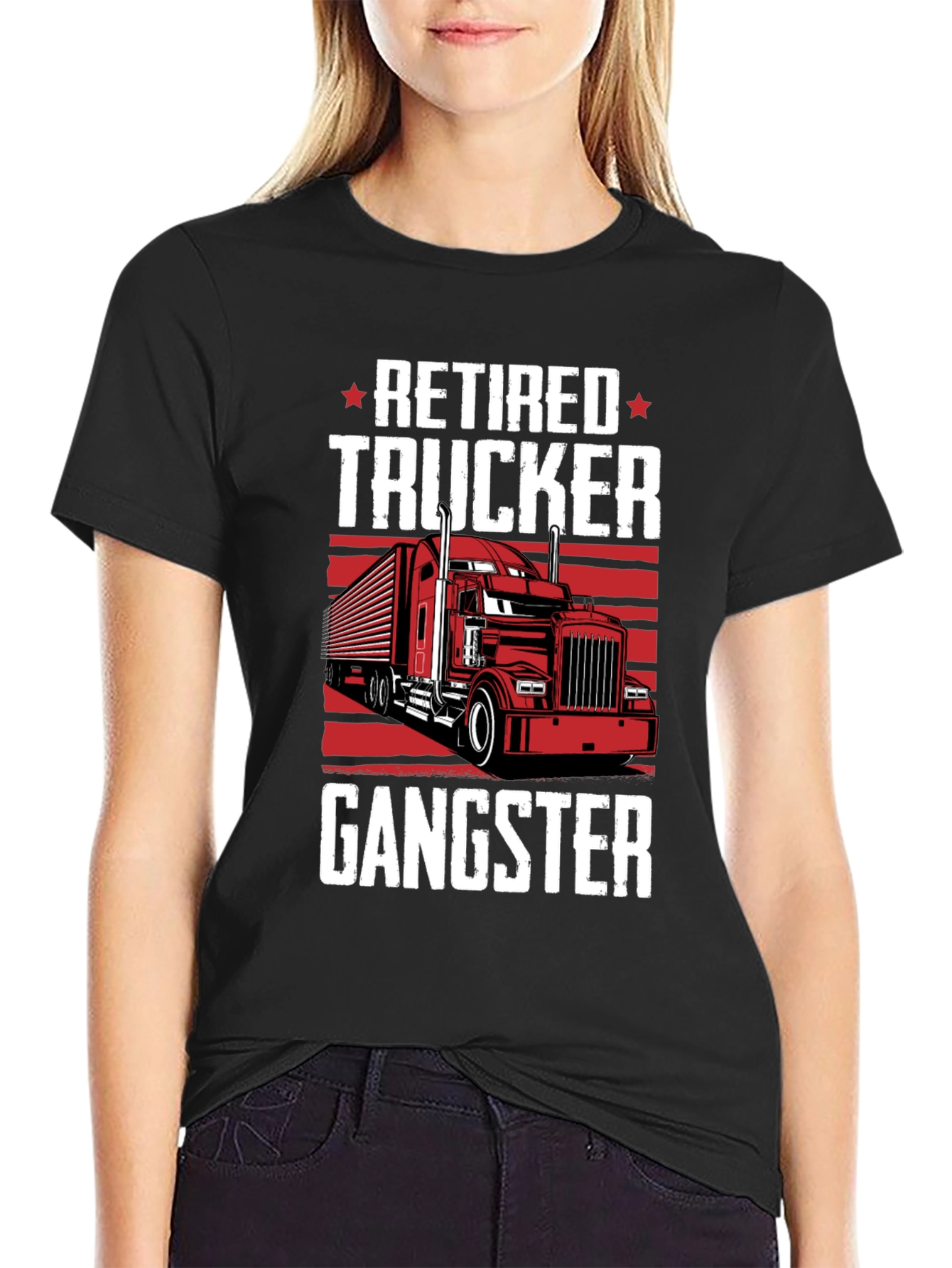Retired Trucker Gangster Graphic T-Shirt
