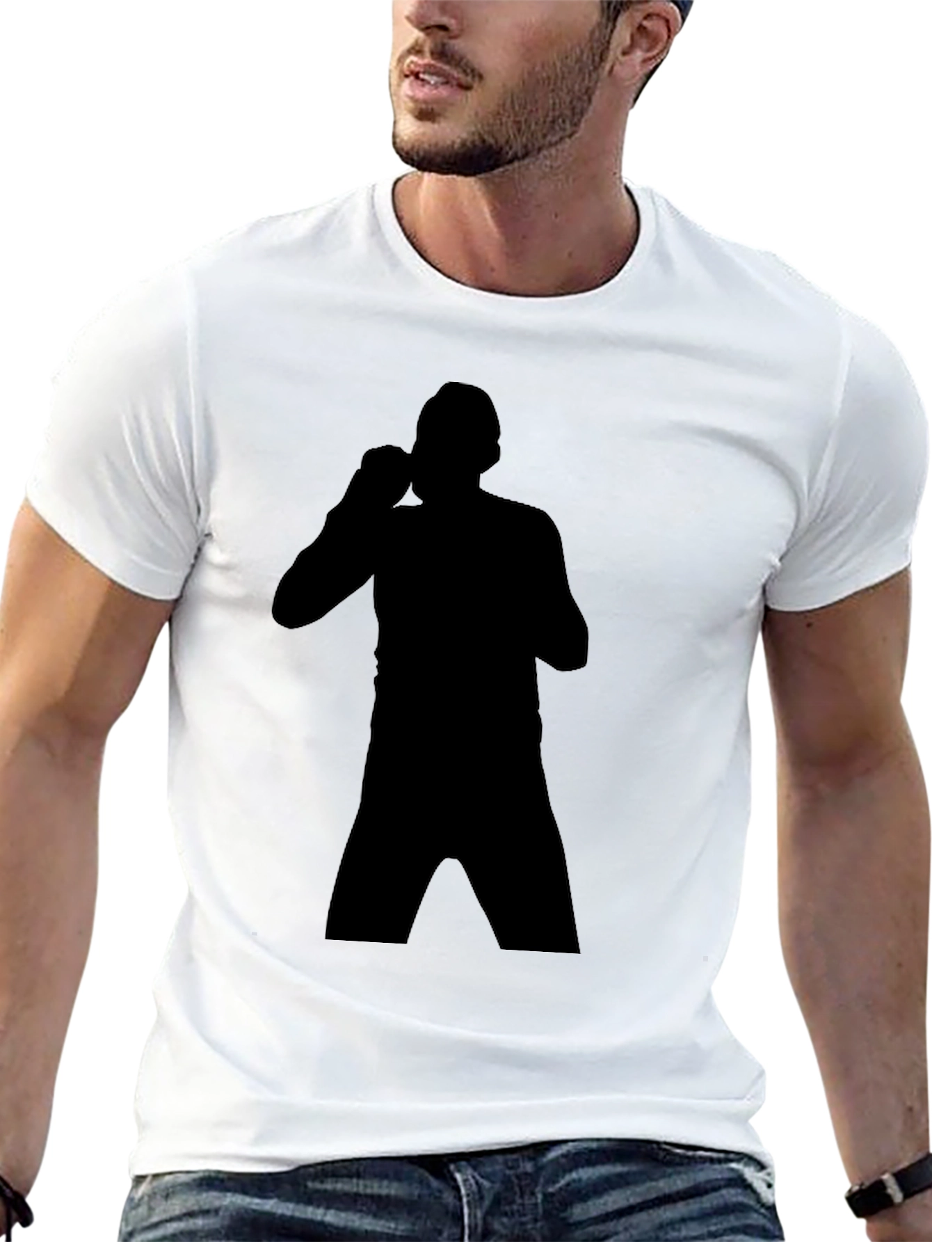 Boxing Silhouette T-Shirt - Black Graphic Tee