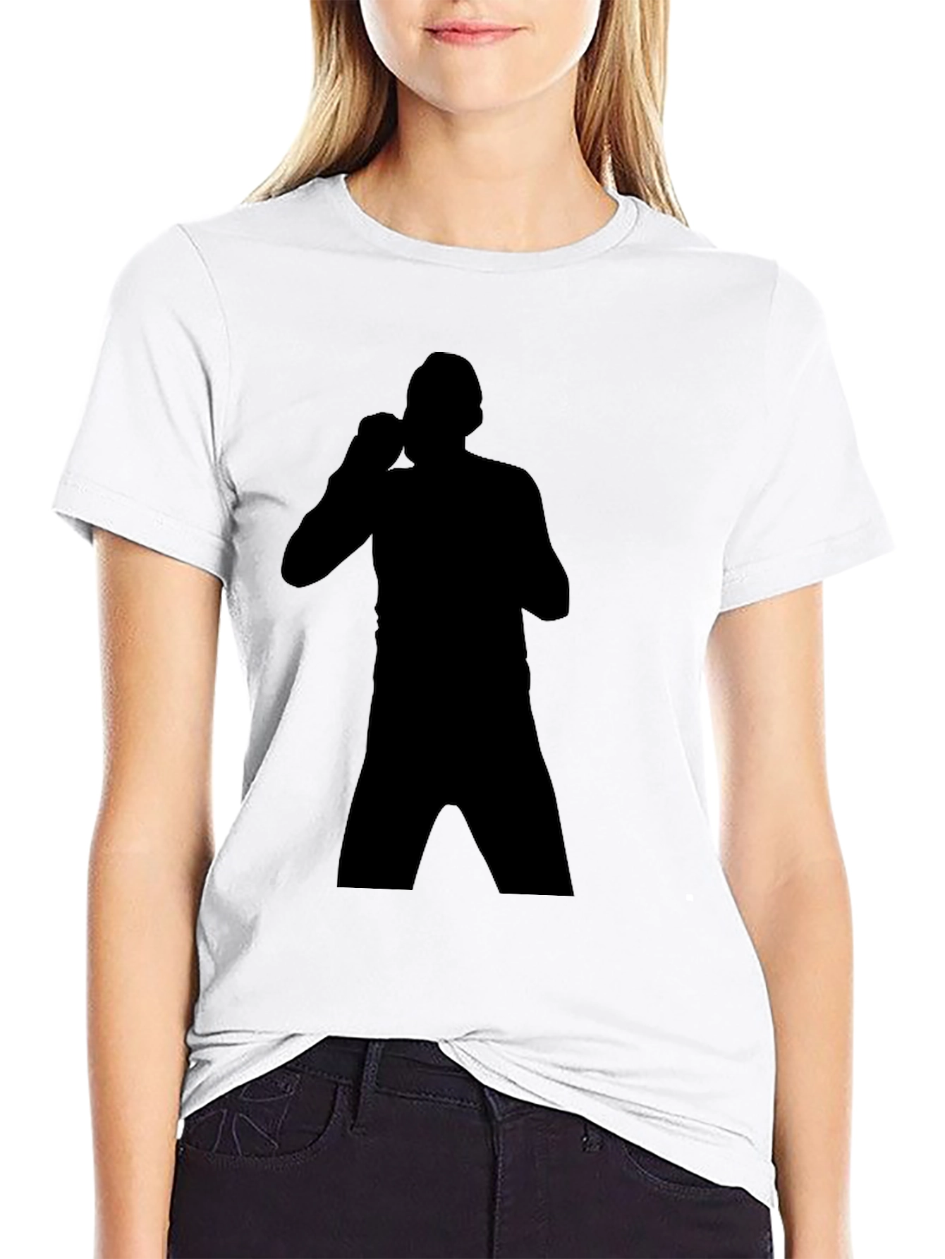 Boxing Silhouette T-Shirt - Black Graphic Tee