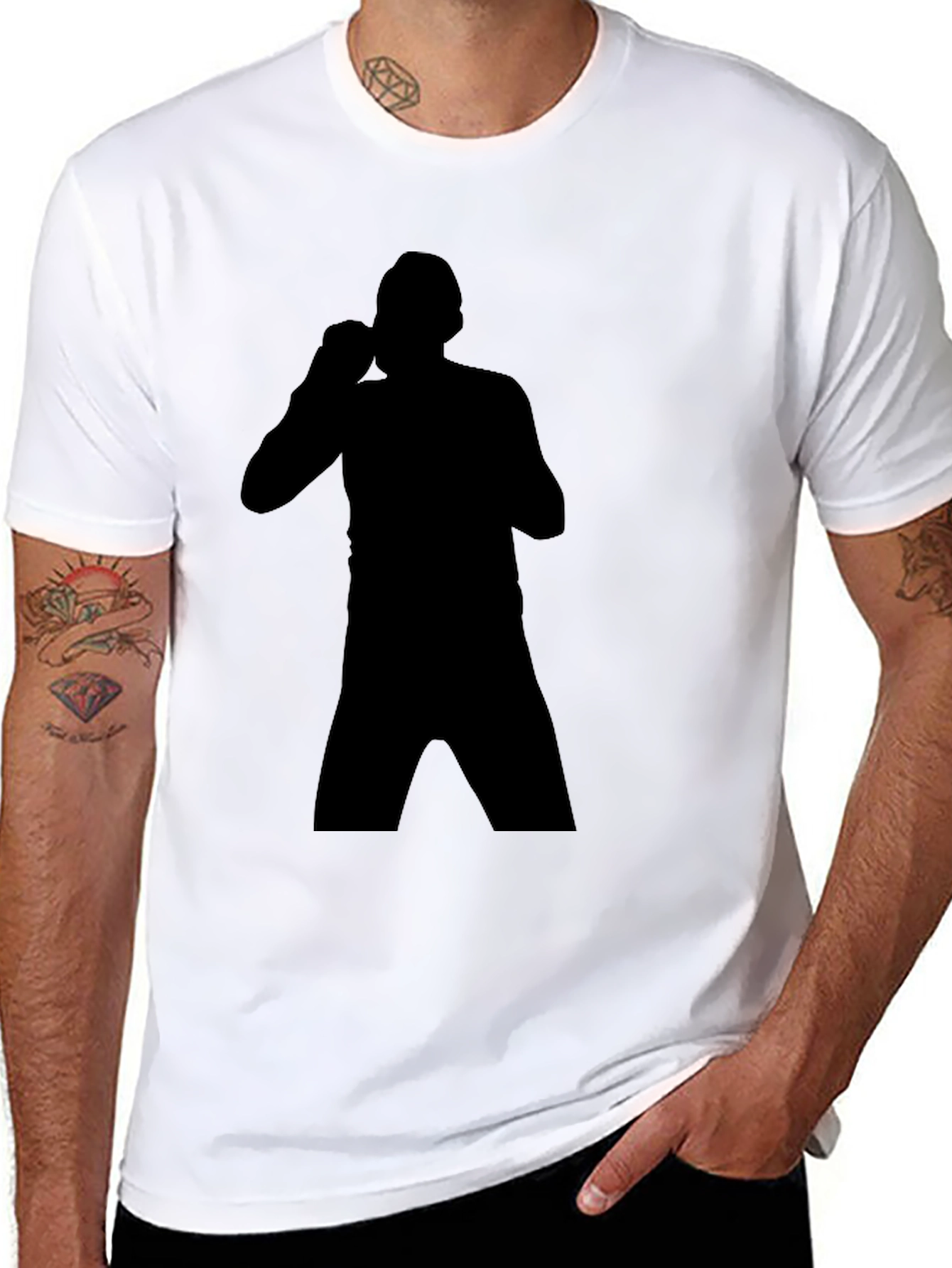 Boxing Silhouette T-Shirt - Black Graphic Tee