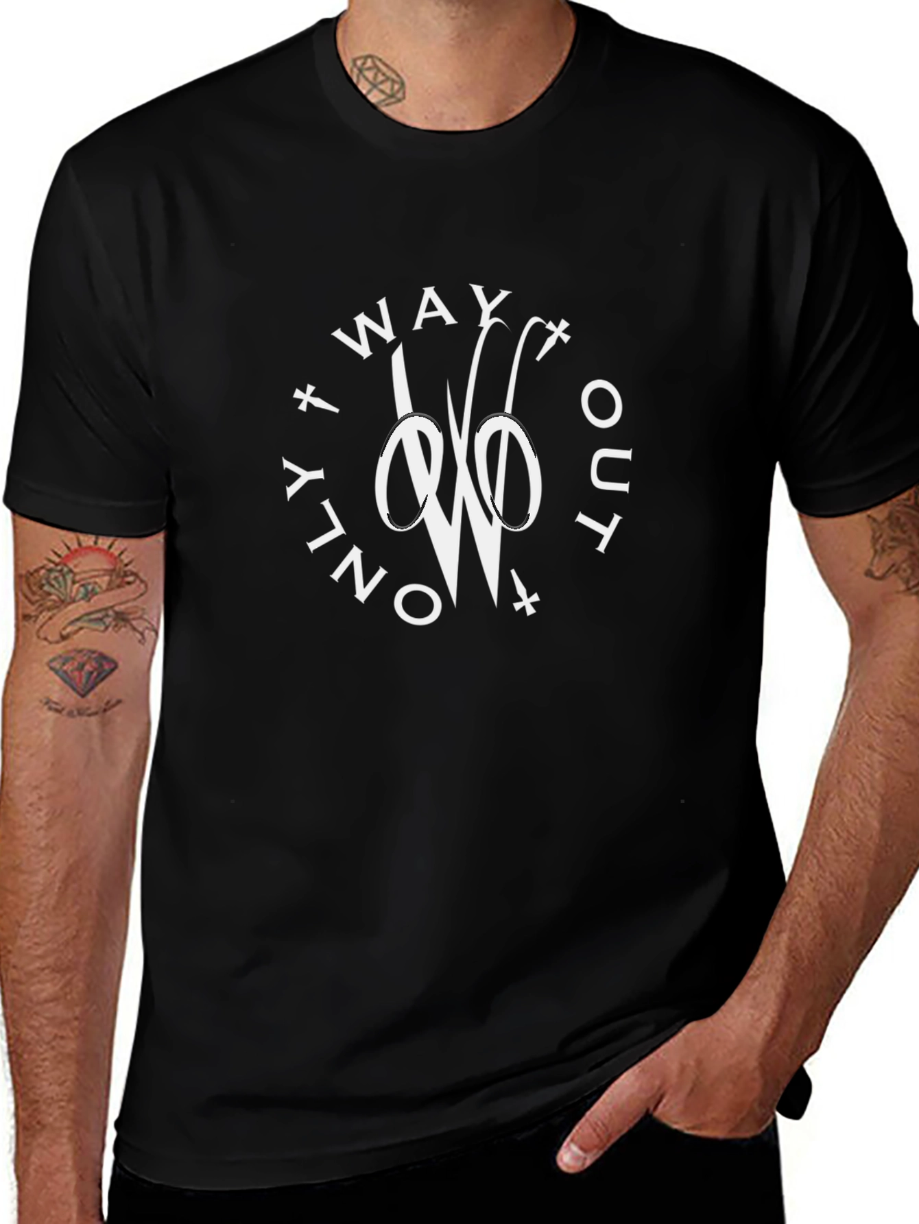 Only Way Out Black Graphic Tee