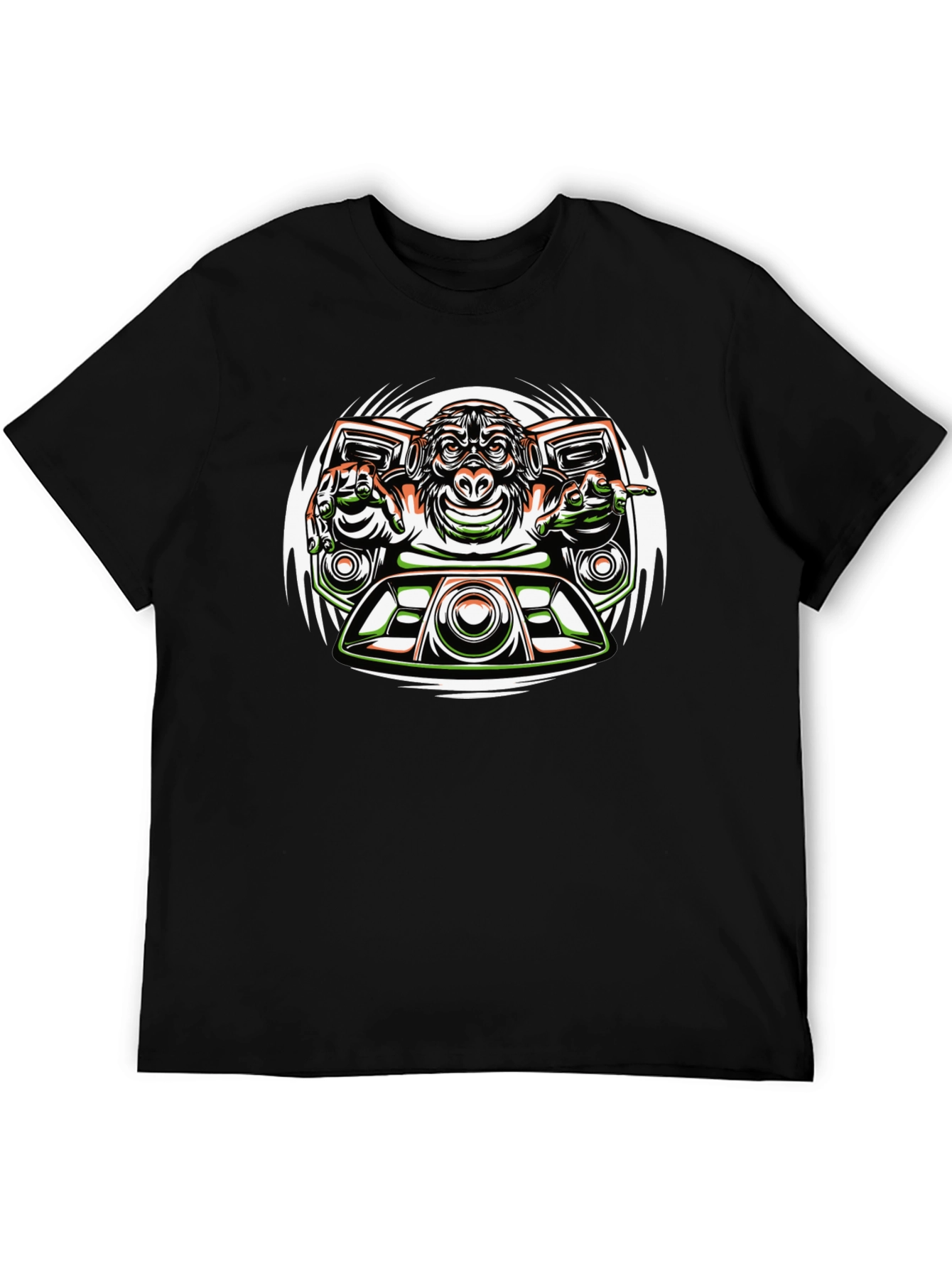 DJ Monkey Graphic Tee - Cool Cartoon Ape T-Shirt