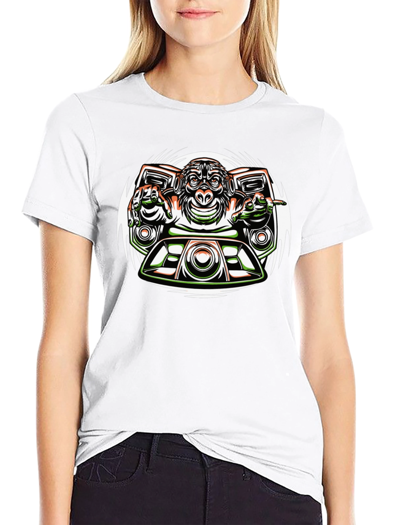DJ Monkey Graphic Tee - Cool Cartoon Ape T-Shirt