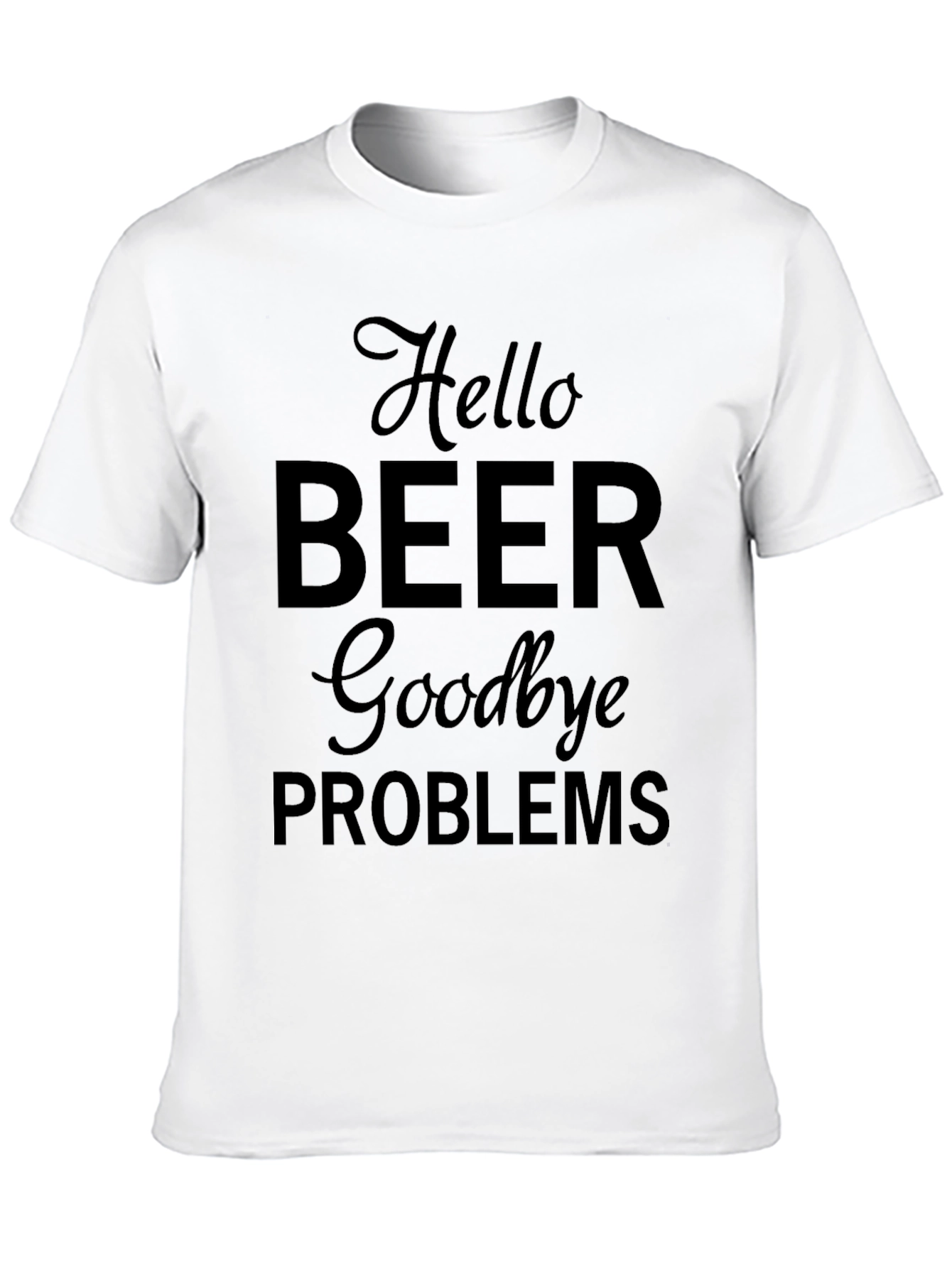 Hello Beer Goodbye Problems Black Graphic T-Shirt