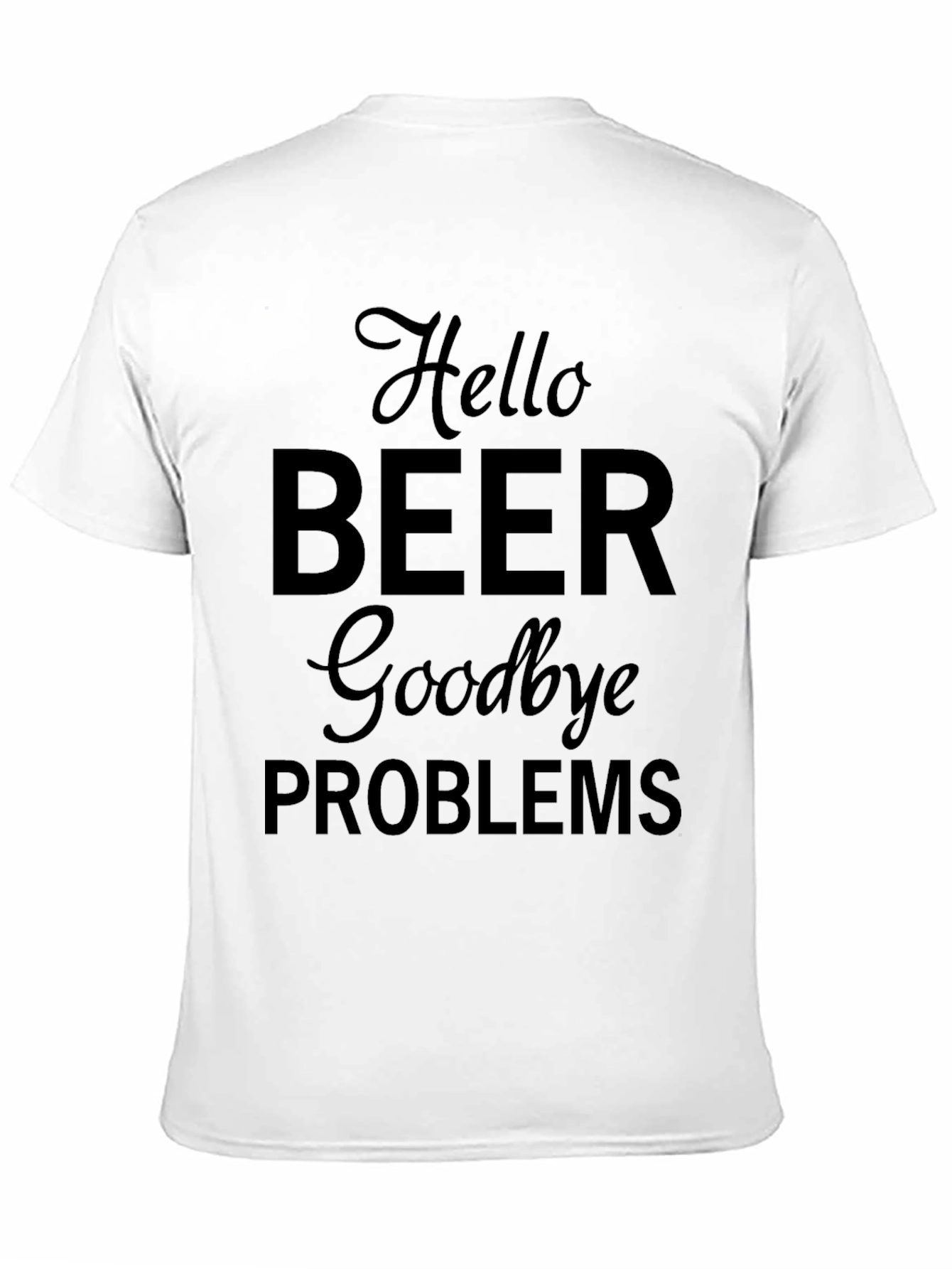 Hello Beer Goodbye Problems Black Graphic T-Shirt