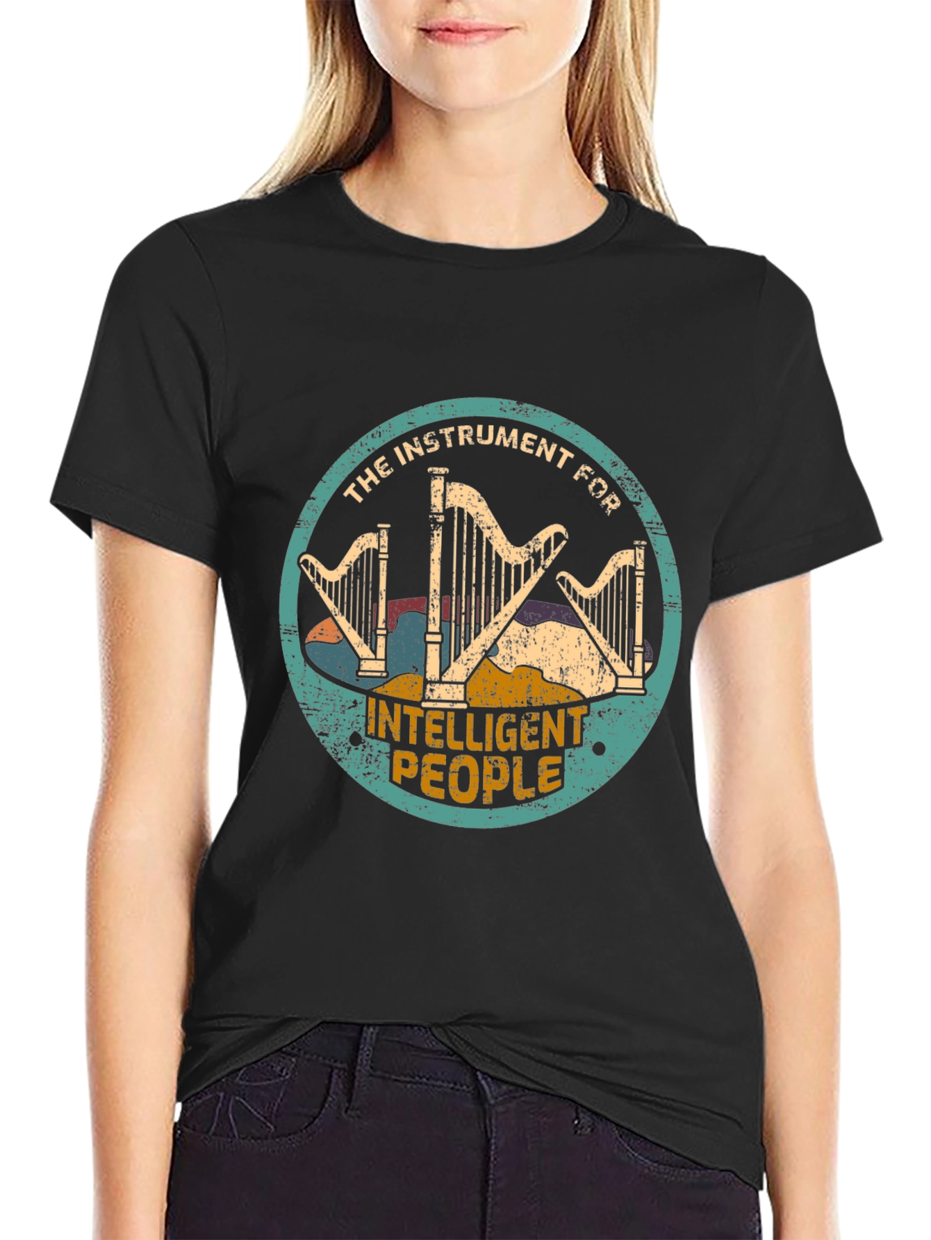 Intelligent People Harp Graphic T-Shirt