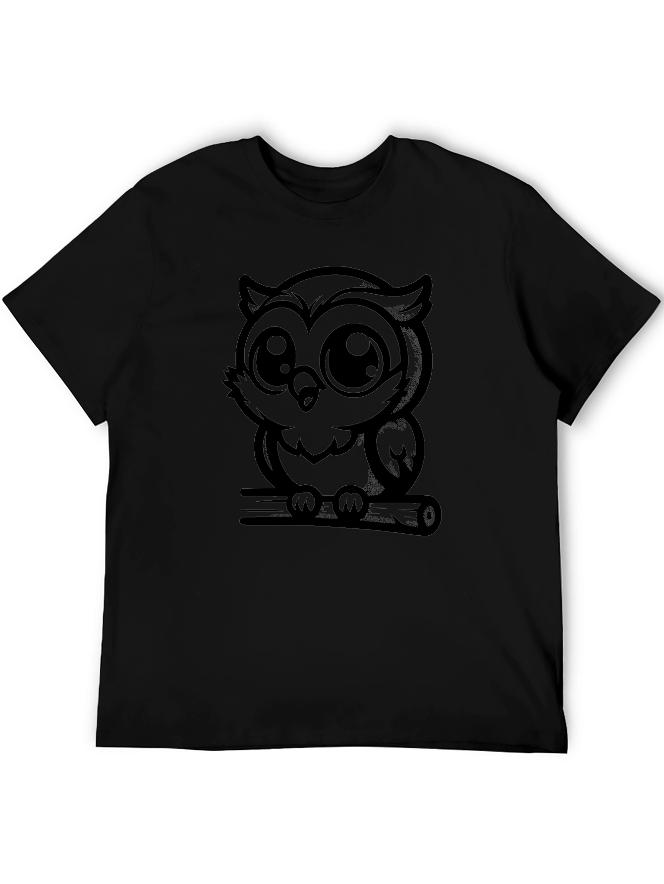 Owl Graphic Print Crew Neck T-Shirt