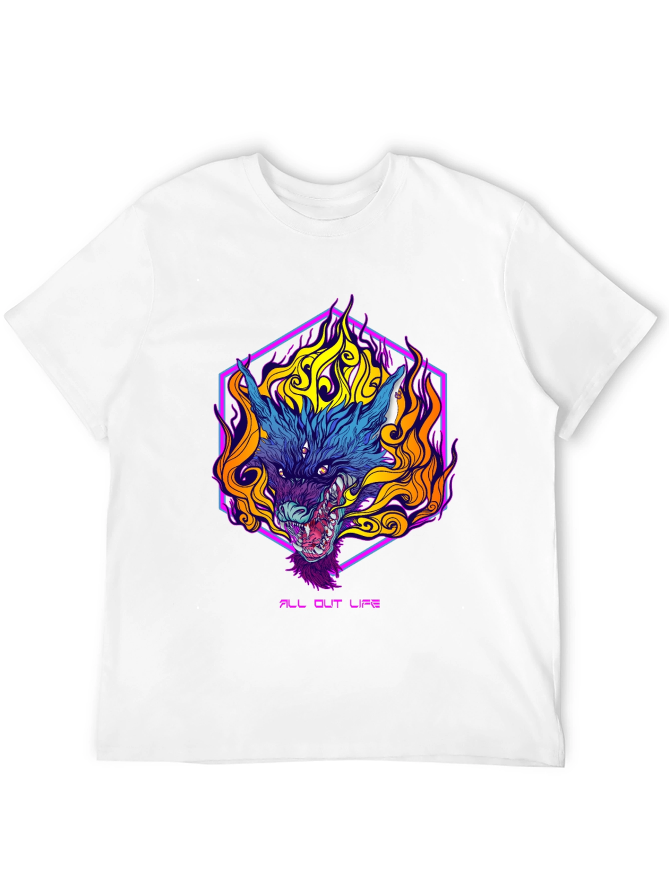 Fiery Wolf Graphic Tee - All Out Life