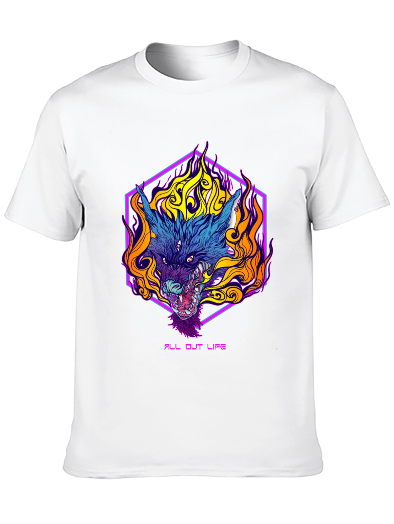 Fiery Wolf Graphic Tee - All Out Life