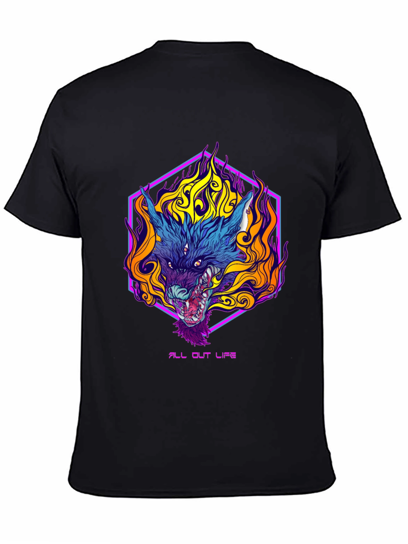 Fiery Wolf Graphic Tee - All Out Life