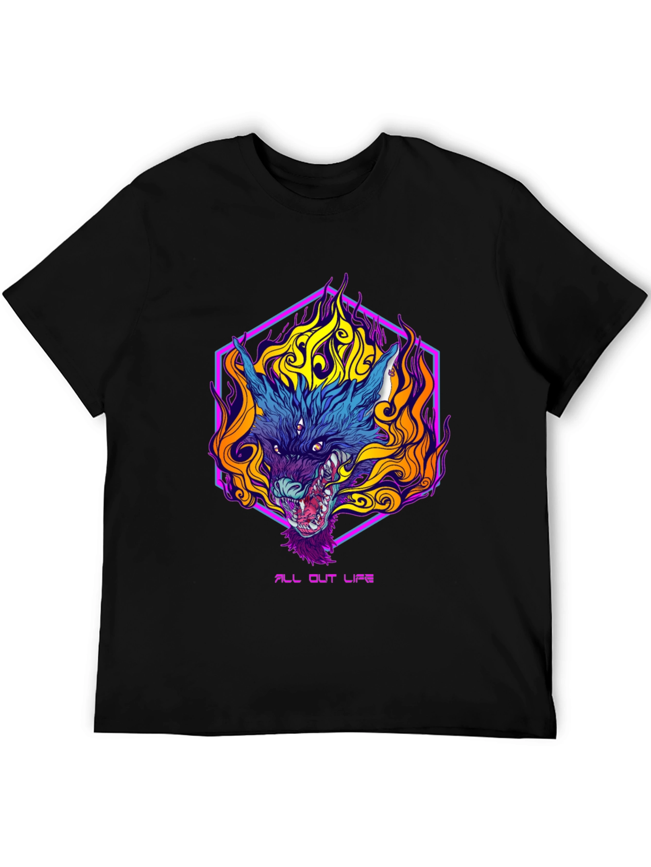 Fiery Wolf Graphic Tee - All Out Life