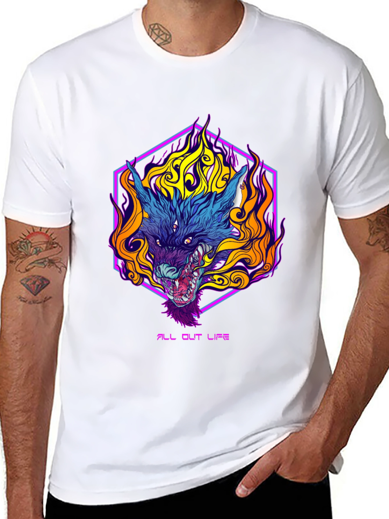 Fiery Wolf Graphic Tee - All Out Life