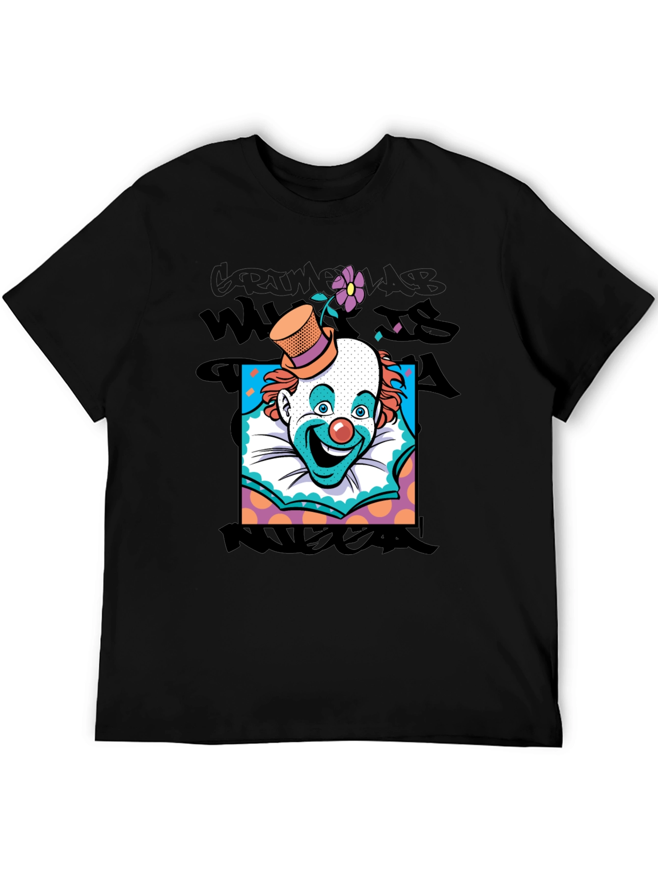 Clown Face Graphic Print Tee - Unique Design