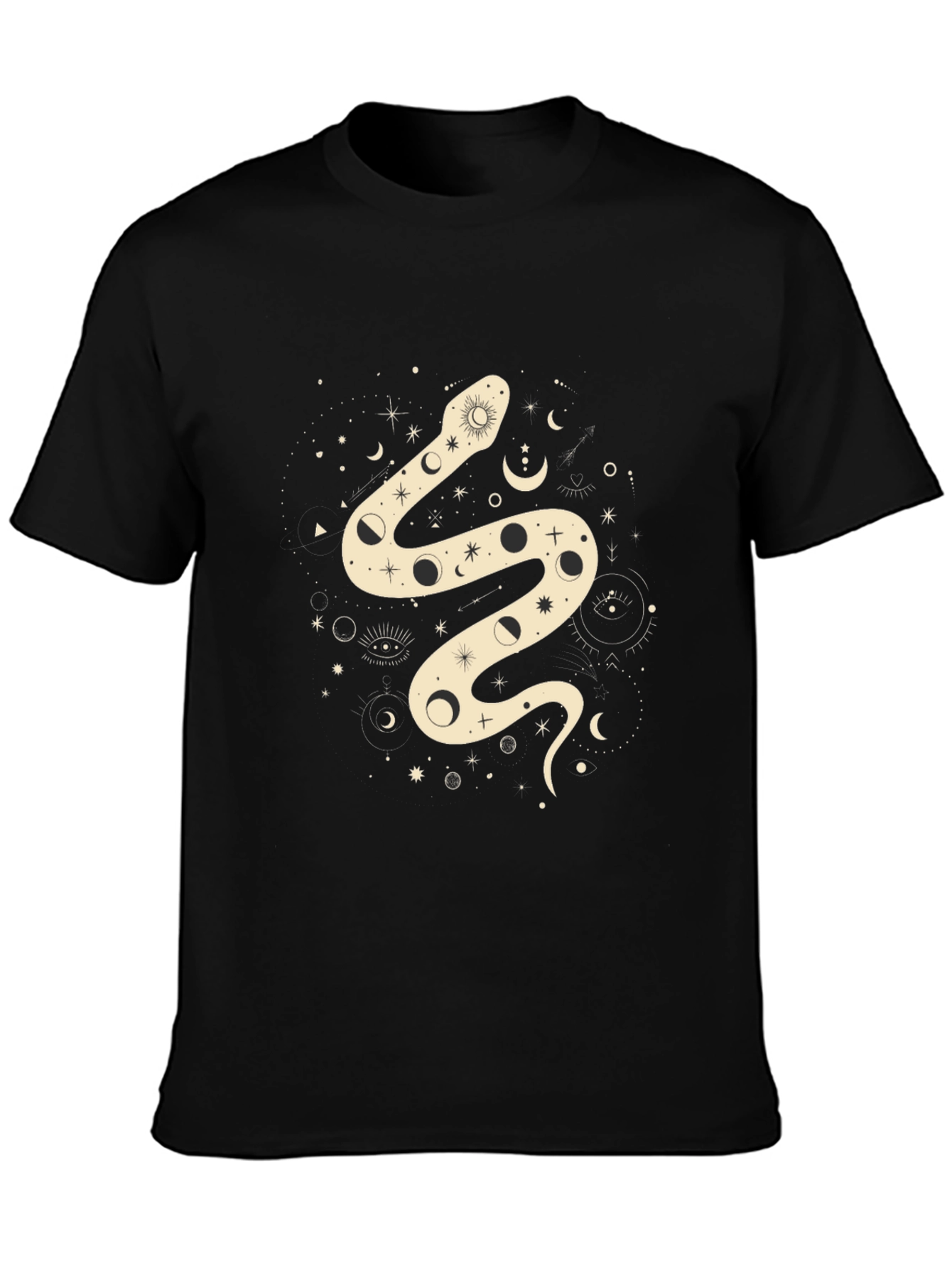Mystic Snake Graphic Tee - Black Cotton