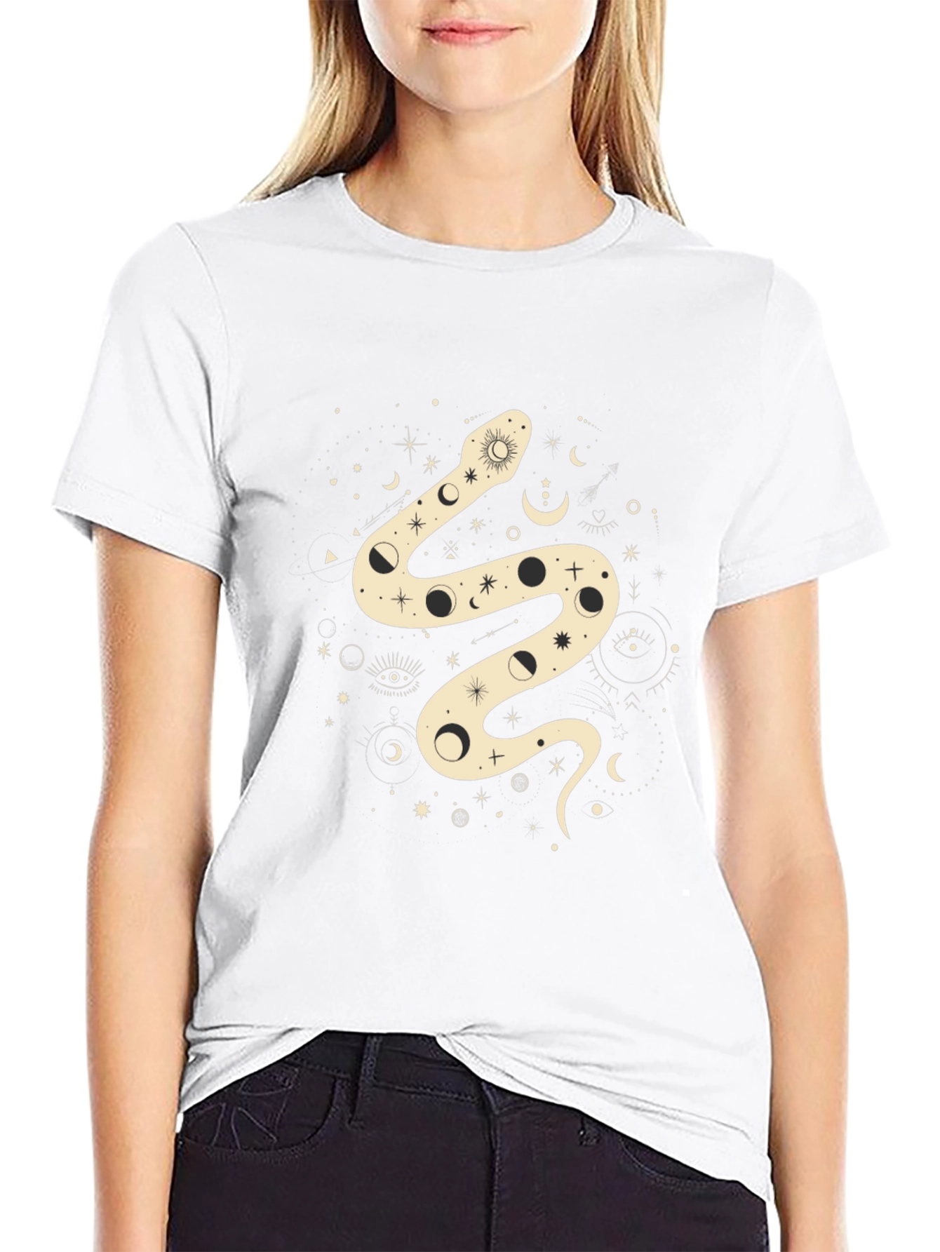 Mystic Snake Graphic Tee - Black Cotton